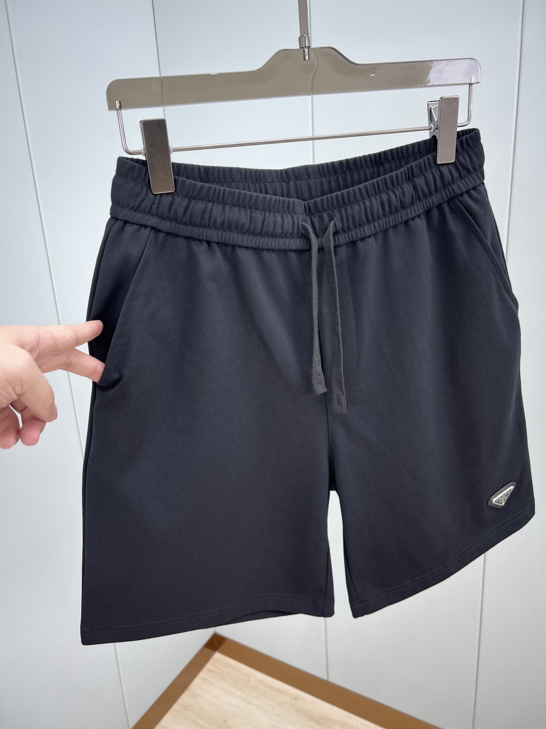 Prada Men's Summer Casual Shorts with Enamel Triangle Logo - Ice Cotton 4 cmp i1748277668099 2803 0 4