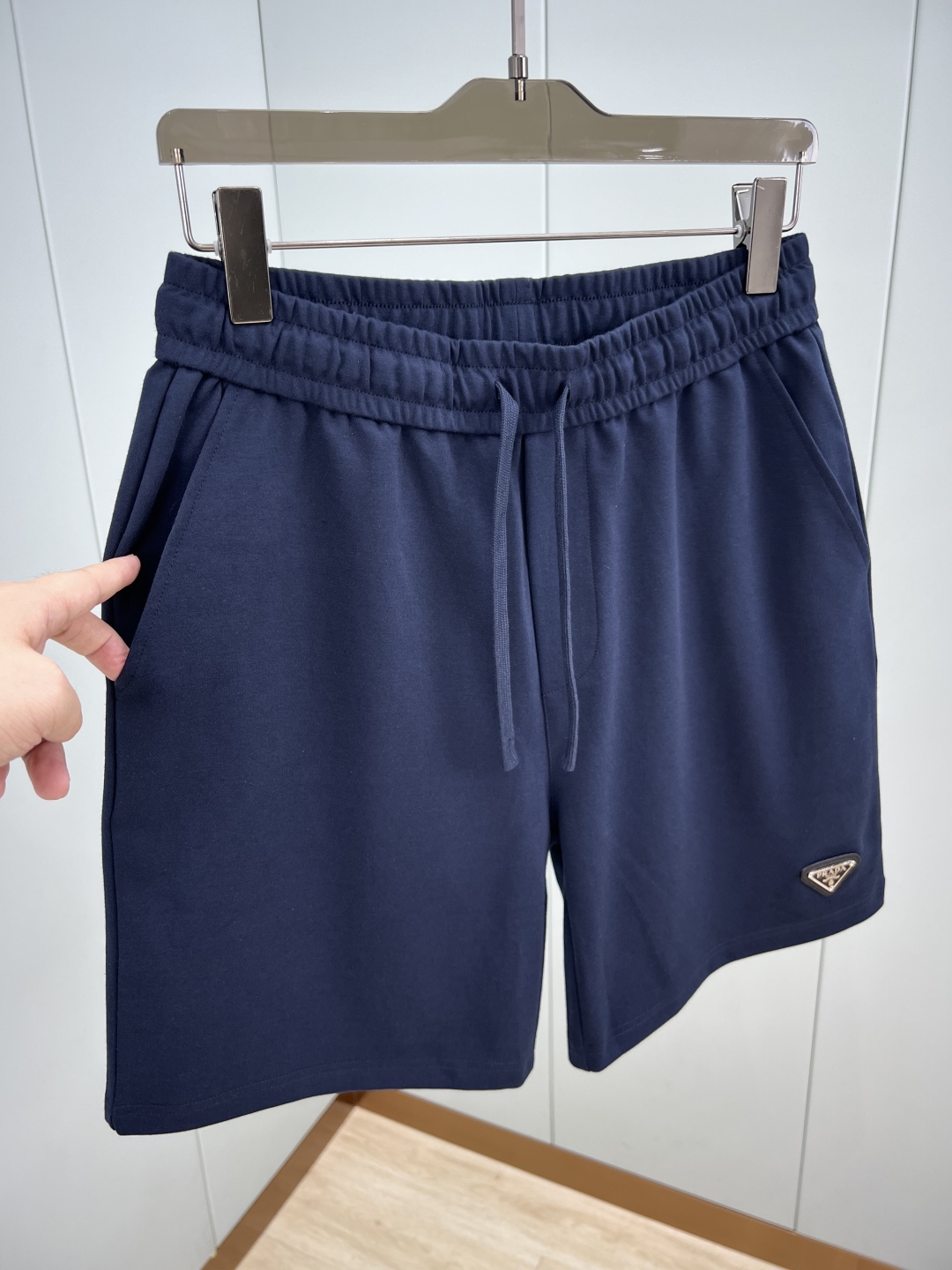 Prada Men's Summer Ice Cotton Casual Shorts with Triangle Logo – Stylish & Cool 4 cmp i1748278150809 5003 0 0