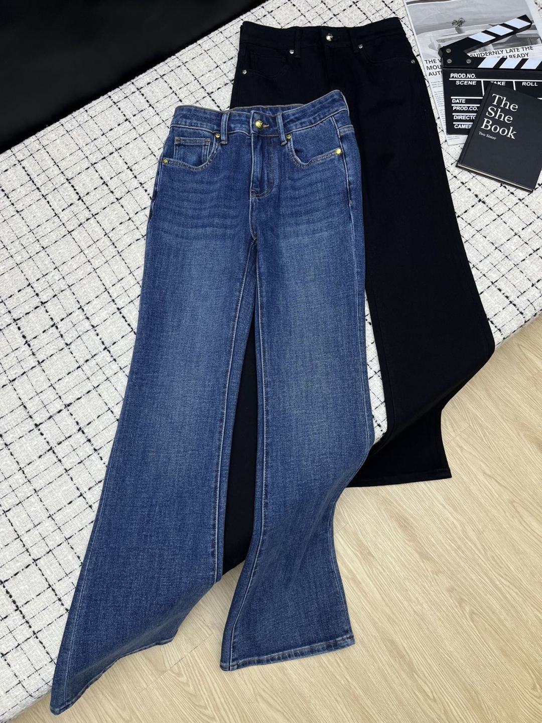 Celine Embroidered Flared Jeans