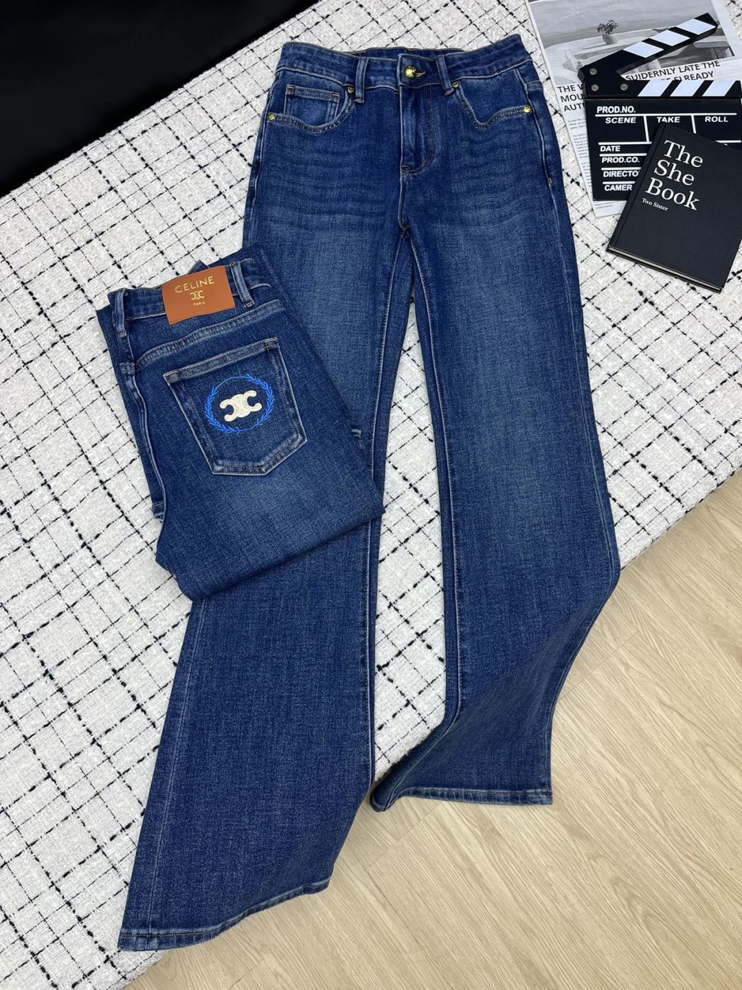 Celine Embroidered Flared Jeans