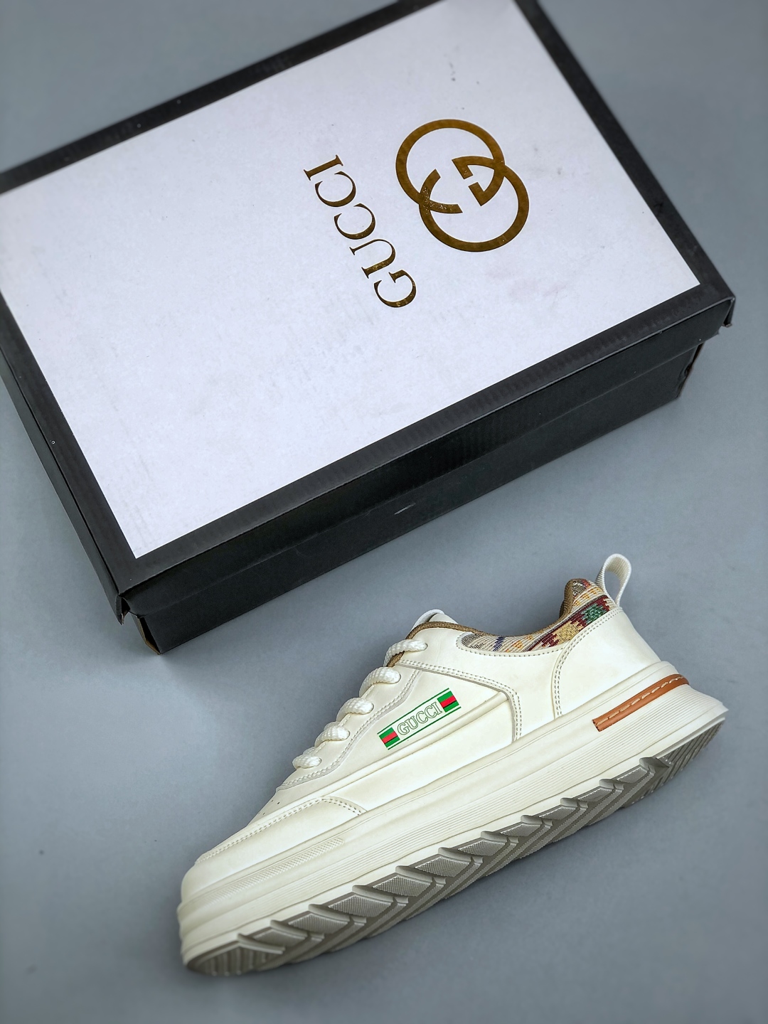 Gucci 轻奢单品 广东品质原厂 高奢古驰Gucci Screener GG High-Top Sneaker休闲潮鞋系列