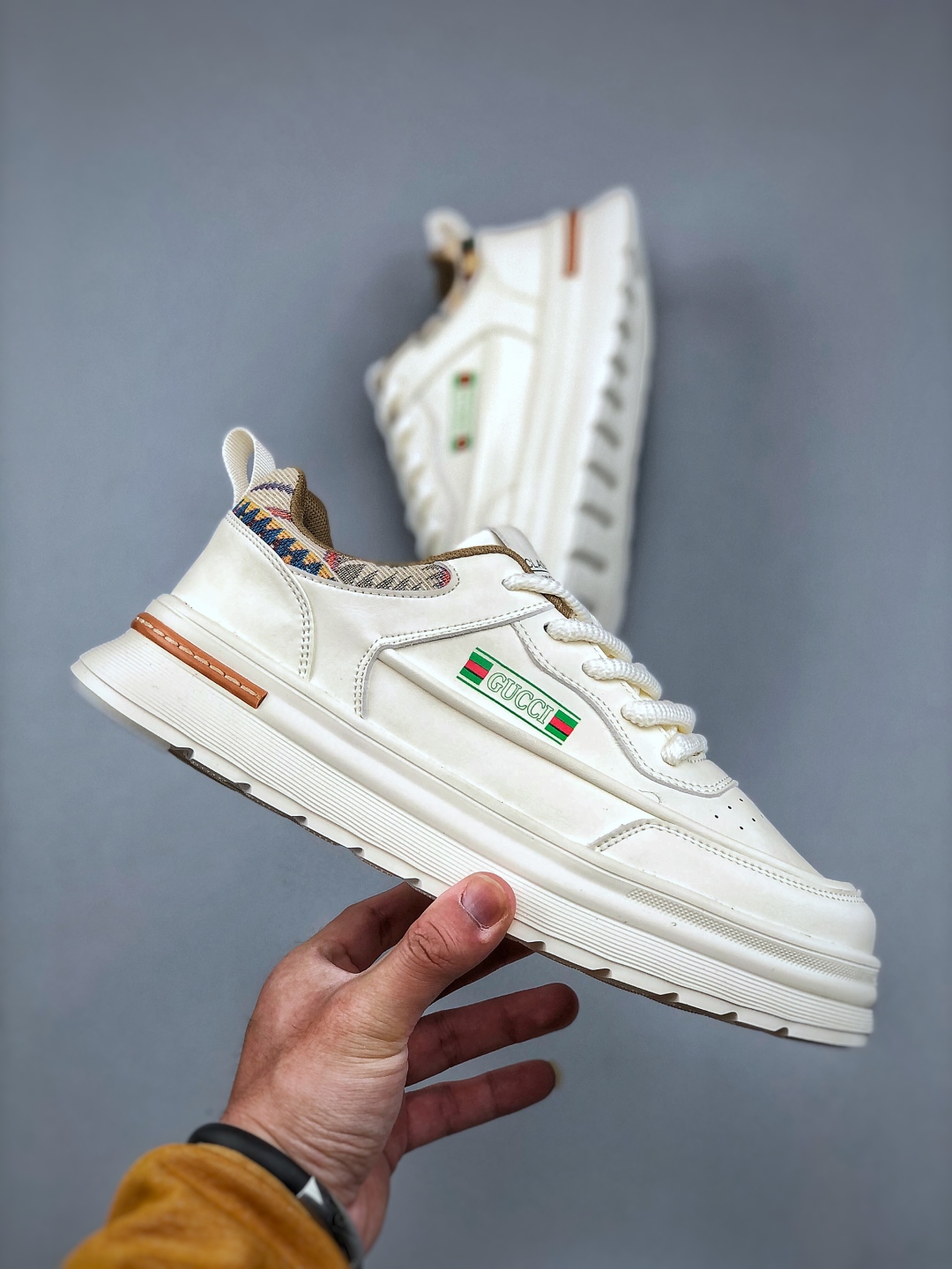 Gucci 轻奢单品 广东品质原厂 高奢古驰Gucci Screener GG High-Top Sneaker休闲潮鞋系列