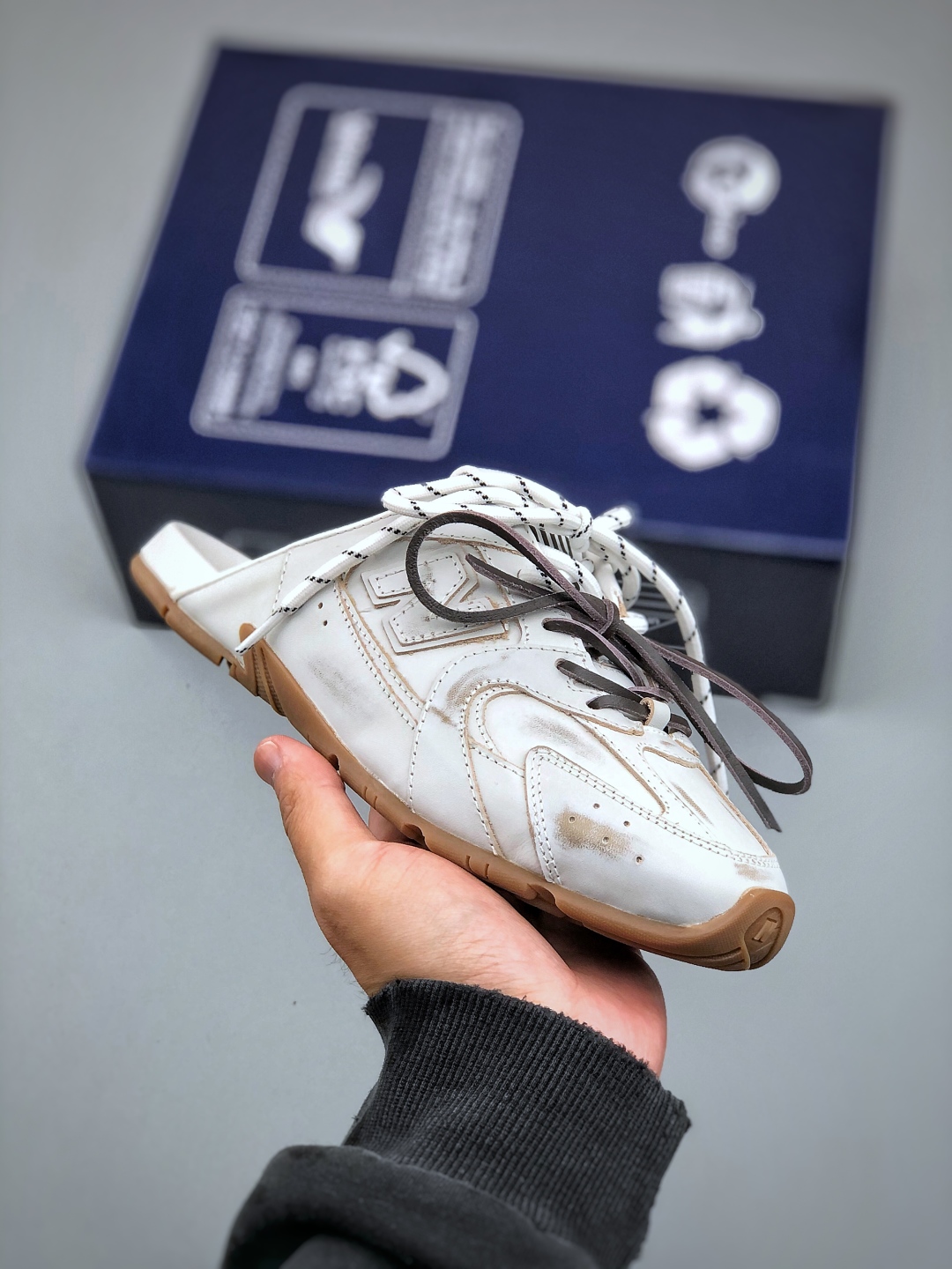 G027代购级别MiuMiu&NB联名款新色上新 美拉德配色半拖德训鞋运动鞋
