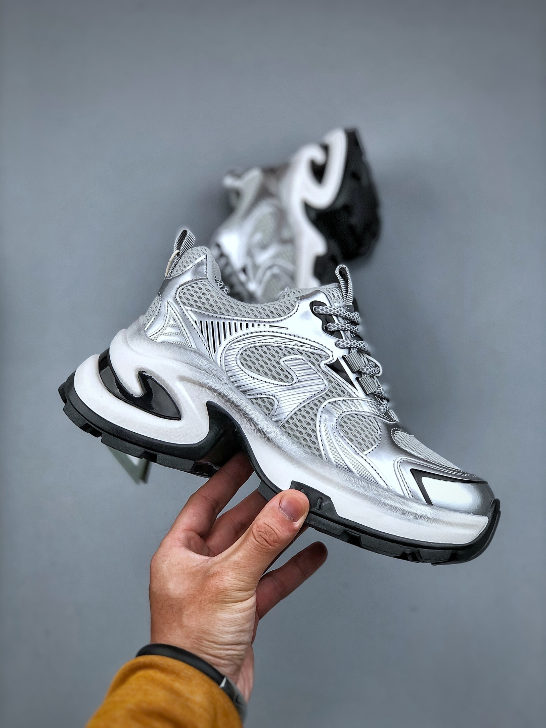 Gucci CC Women's Space Travel Chunky Sneakers Silver Gray Platform Shoes 5 cmp i1745782933567 7490 0 3