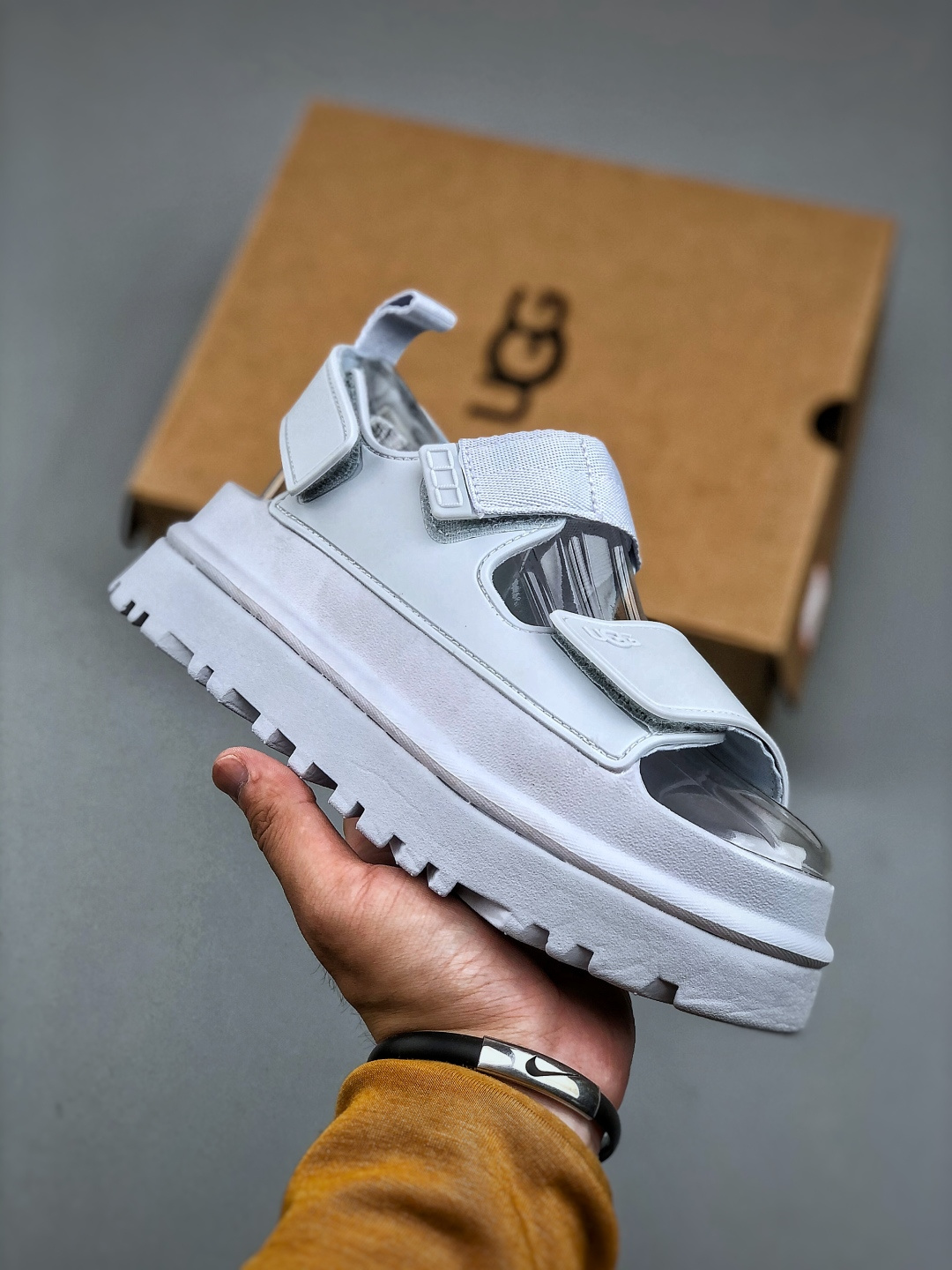 Ugg Women's Sport Yeah White Sandal - Adjustable Strap, Lightweight & Comfortable