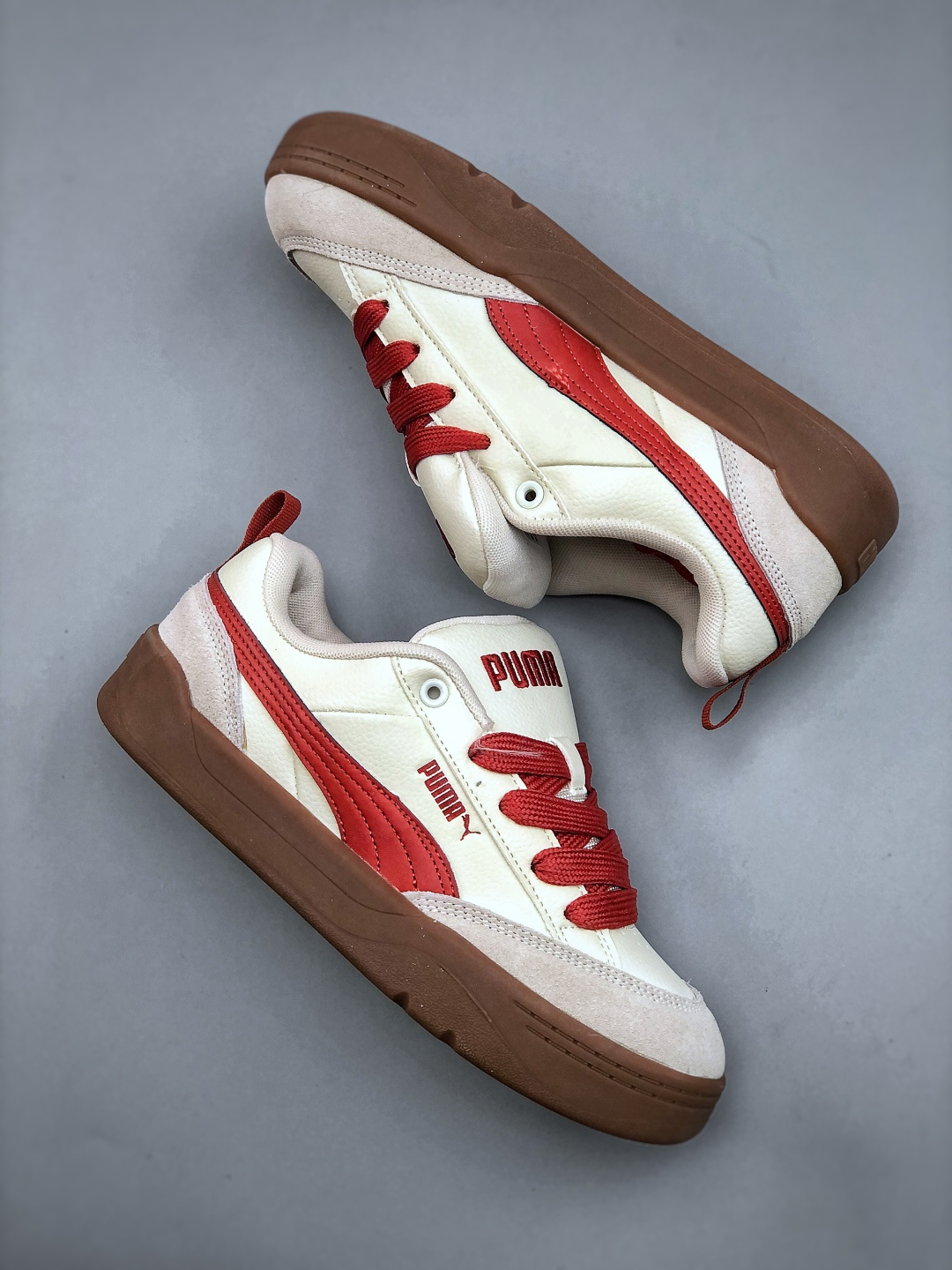 Puma Park Lifestyle Low-Top Sneakers - Cream/Red, Anti-Slip, Durable 10 cmp i1745784483792 1715 0 8
