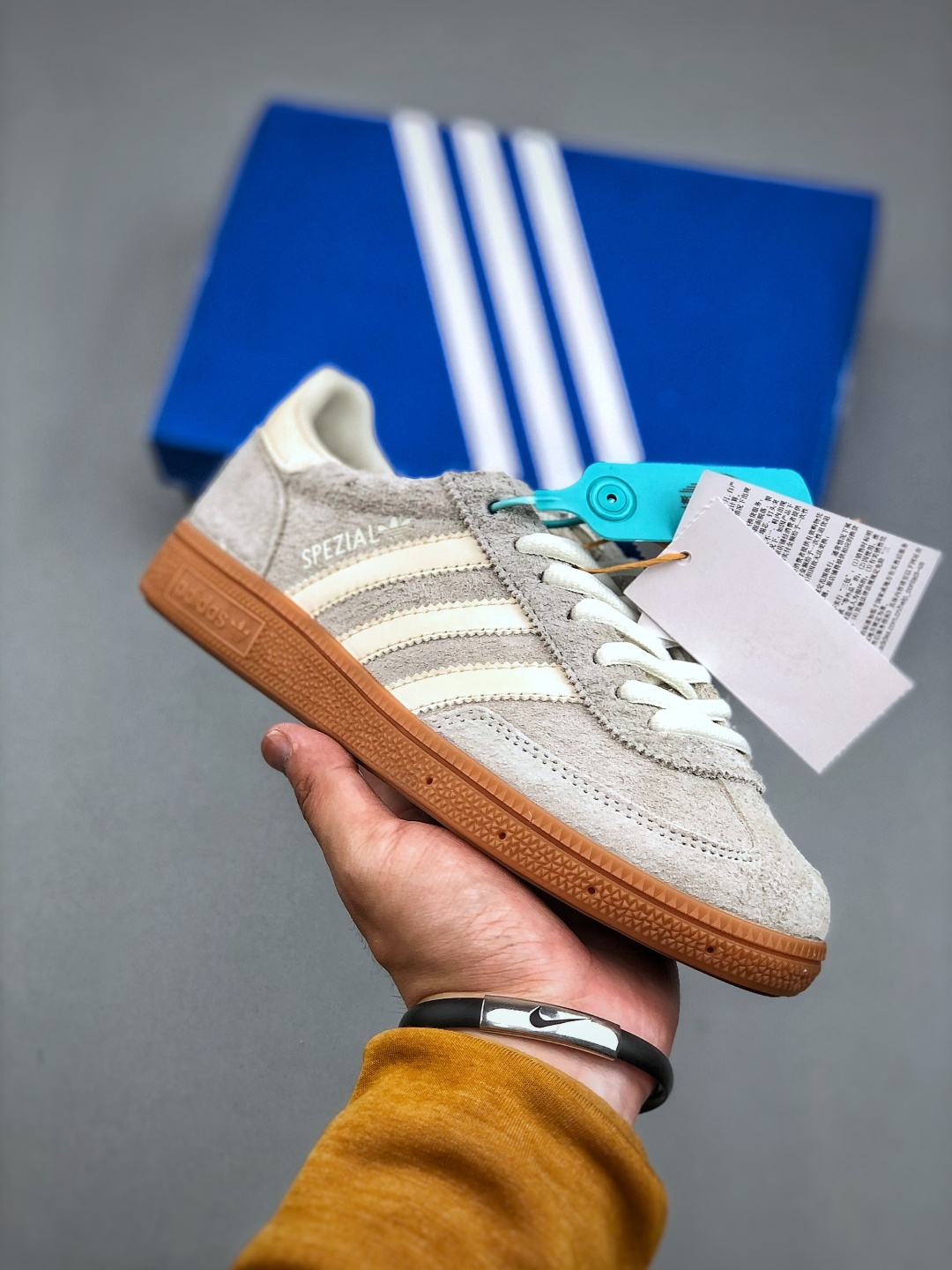 Adidas Originals Handball SPZL Leather White Grey Black Caramel Shoes