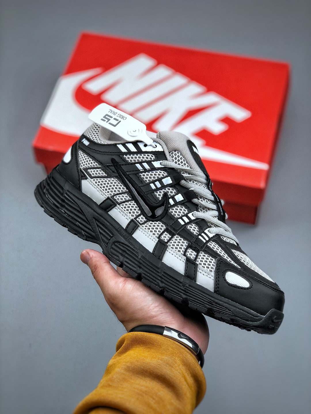 Nike P-6000 Initiator Running Shoes - Black & Grey Retro Dad Sneakers