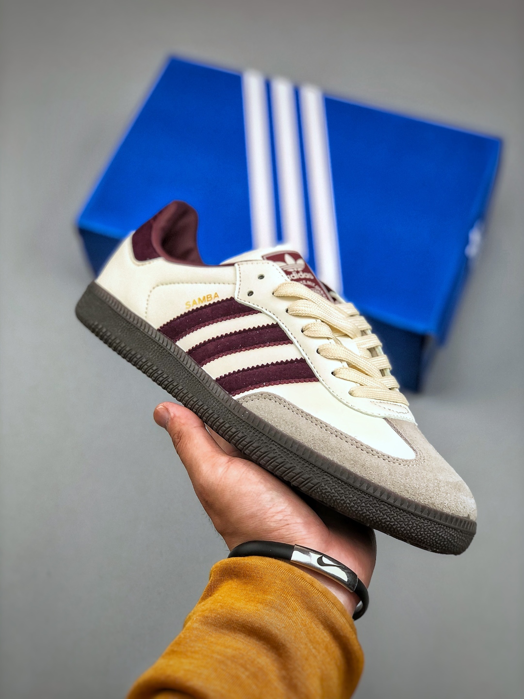 Adidas Originals Samba OG Putty Grey Maroon Low-Top Casual Sneakers 2 cmp i1745875340600 1292 0 0