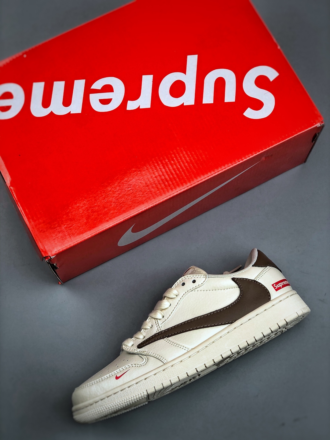 Air Jordan 1 Low Supreme Collab: Tan Leather, Designer Custom Sneakers 4 cmp i1745876275034 5210 0 2