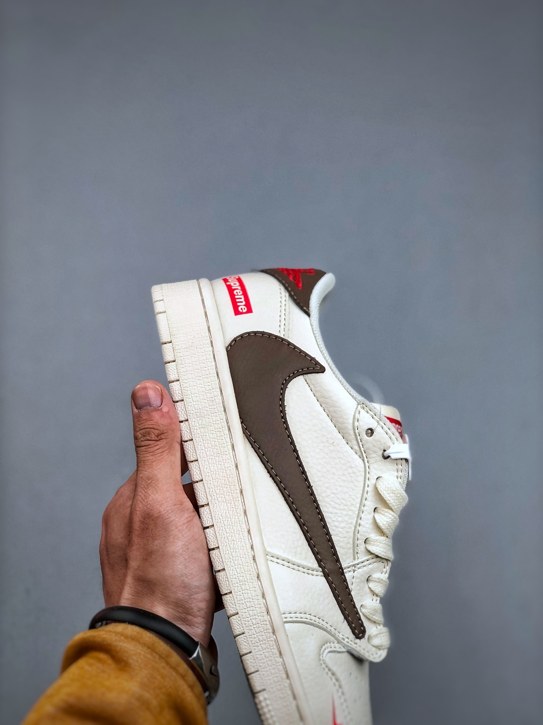 Air Jordan 1 Low Supreme Collab: Tan Leather, Designer Custom Sneakers 7 cmp i1745876275034 7706 0 5