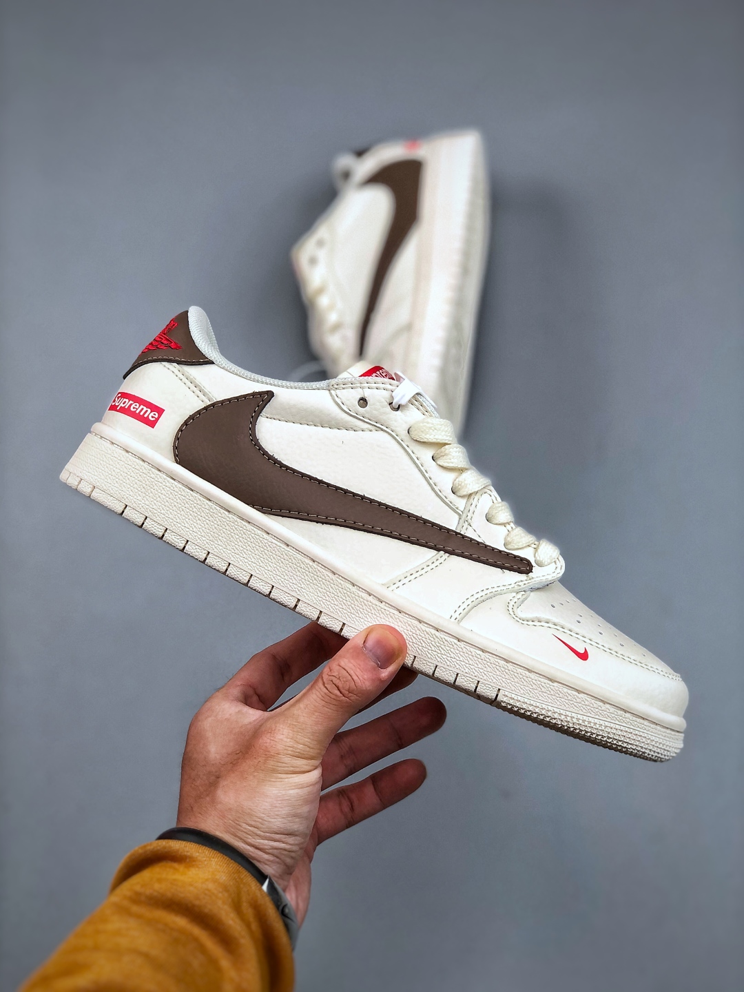Air Jordan 1 Low Supreme Collab: Tan Leather, Designer Custom Sneakers 5 cmp i1745876280289 5090 0 3