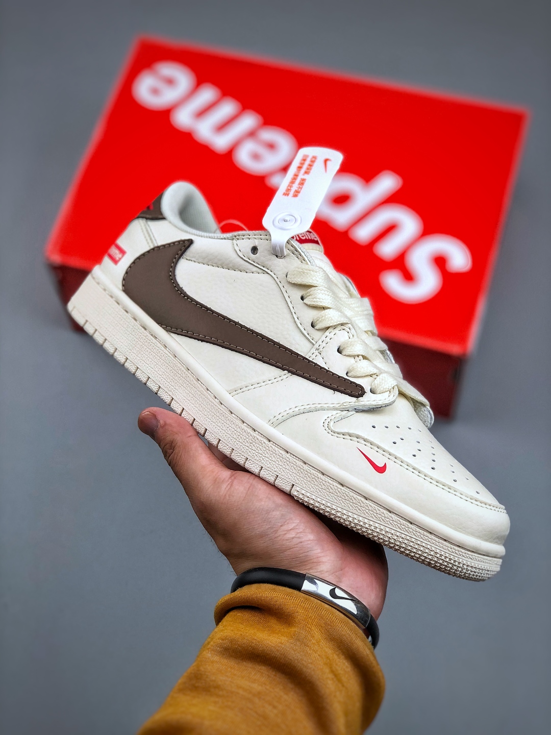 Air Jordan 1 Low Supreme Collab: Tan Leather, Designer Custom Sneakers 2 cmp i1745876280290 2505 0 0