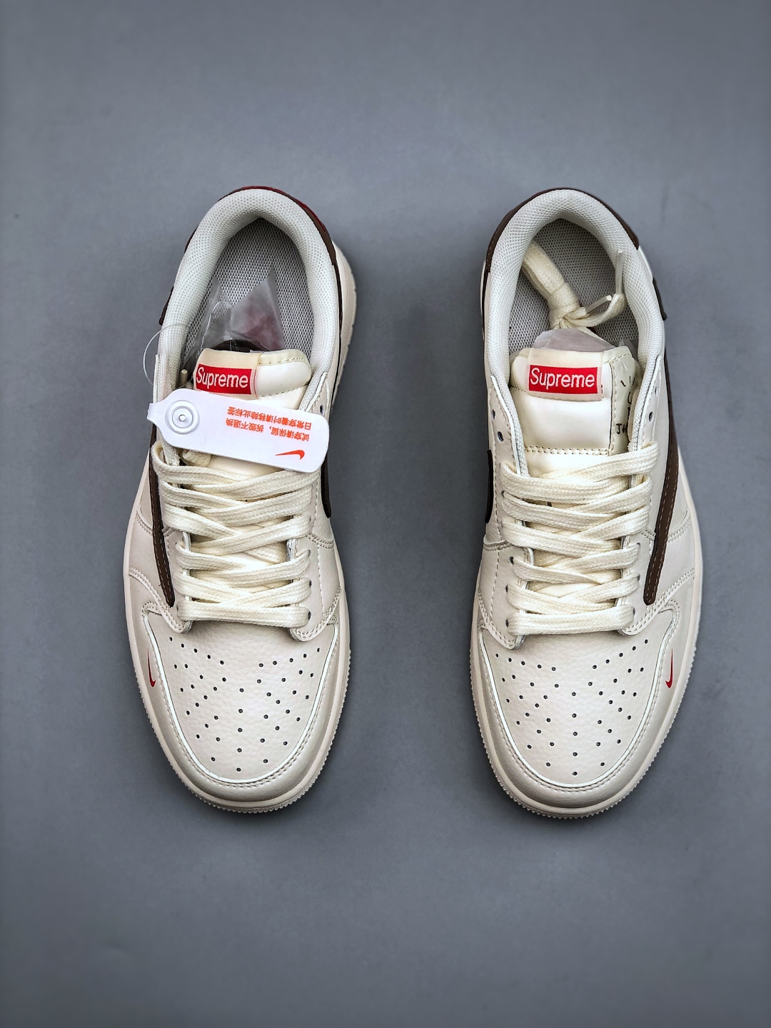 Air Jordan 1 Low Supreme Collab: Tan Leather, Designer Custom Sneakers 6 cmp i1745876280291 4797 0 4