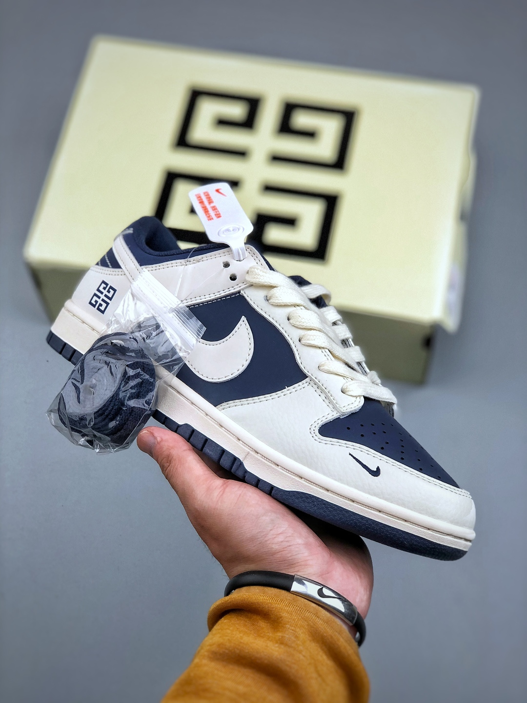 Nike Dunk Low x Givenchy Collaboration - White & Blue Limited Edition Sneakers