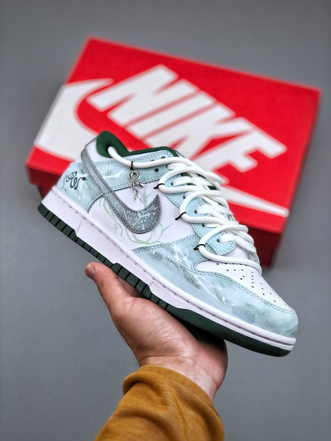 Nike SB Dunk Low Mushroom Green Pink Sneakers - DD1391 101