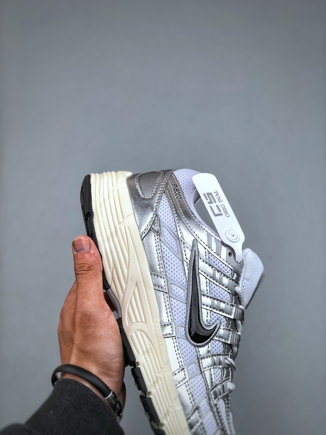 Nike P-6000 Initiator Running Shoes - Silver/Black Retro Sneakers for Men 7 cmp i1745960920044 7607 0 5