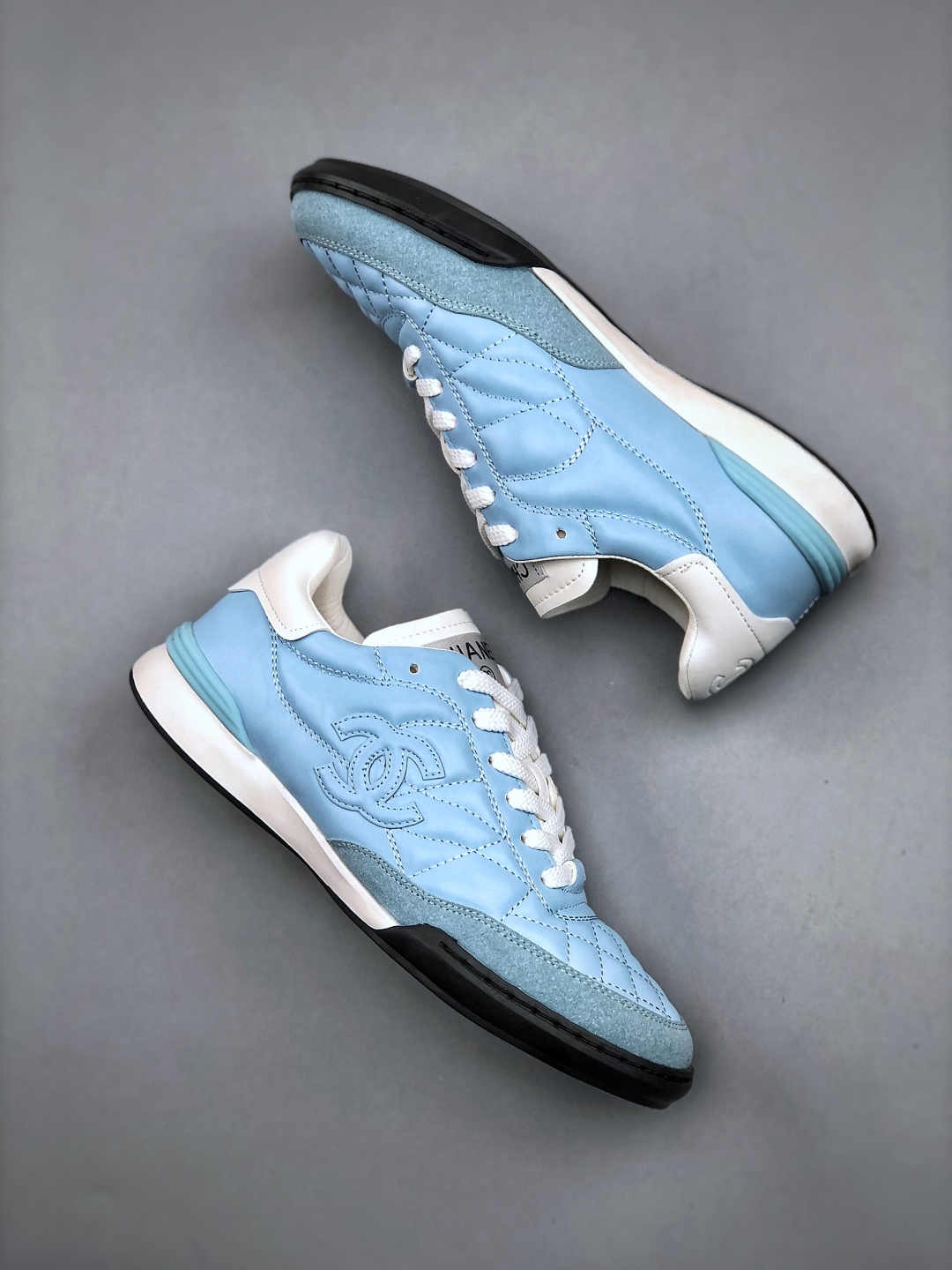 Chanel Women's Light Blue Leather Lace-Up Sneakers, Size 35-39 10 cmp i1745962012158 7903 0 8