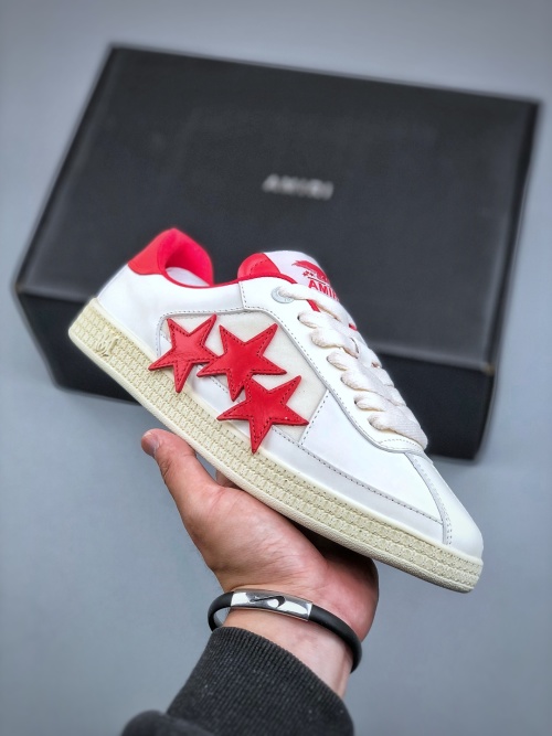 Amiri Star Appliqued Leather Sneakers - Stylish Couple Shoes, Sizes 35-44 1 Amiri Star Appliqued Leather Sneakers - Stylish Couple Shoes, Sizes 35-44