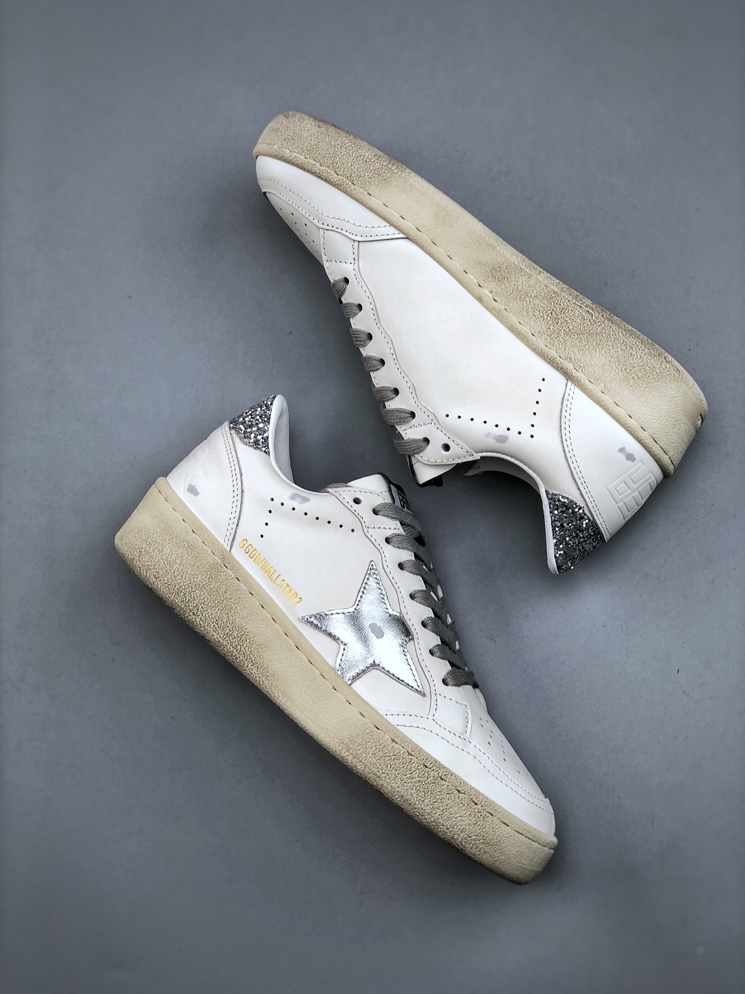 Golden Goose Forty-Two Platform Sneakers - White Leather with Silver Star 9 cmp i1746307054483 4580 0 8