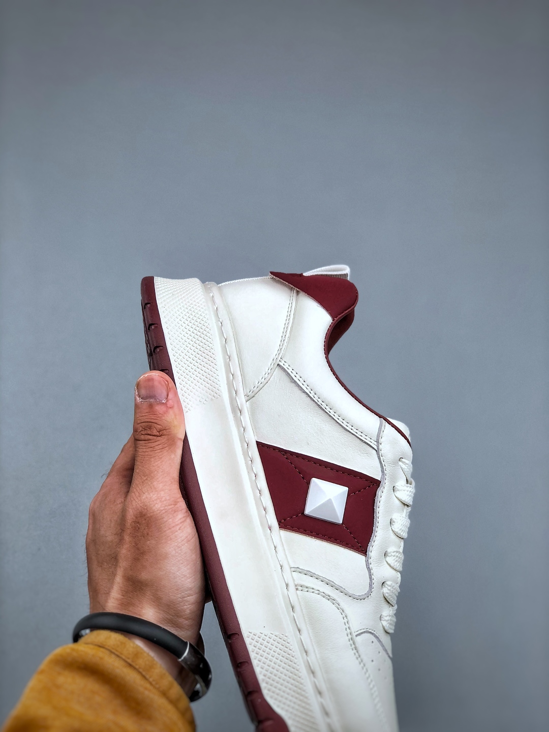 420 新货Valentino 华伦天奴 Rockstud untitled 厚底休闲铆钉小白鞋