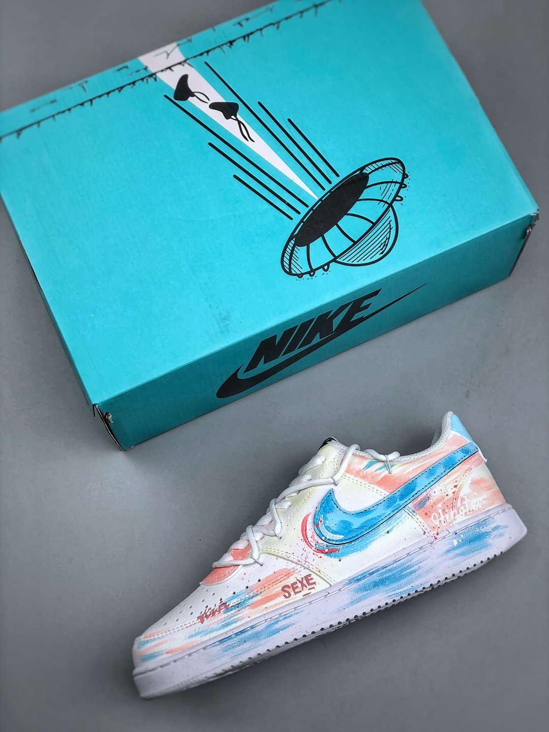 Nike Court Vision Low 'Sunset Graffiti' Custom Sneakers - Artistic Style 4 cmp i1746392713064 8107 0 2