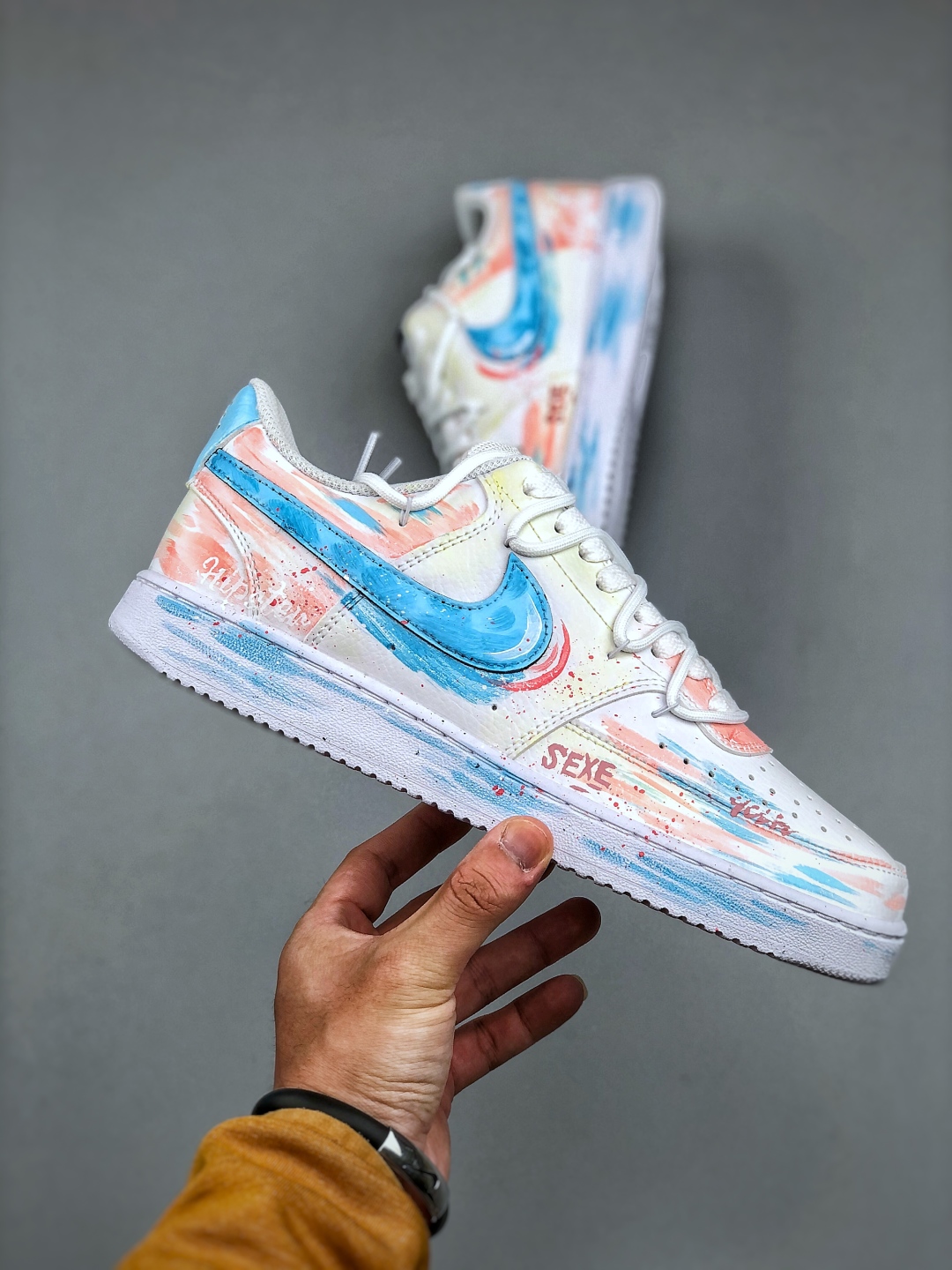 Nike Court Vision Low 'Sunset Graffiti' Custom Sneakers - Artistic Style 5 cmp i1746392714443 1011 0 3