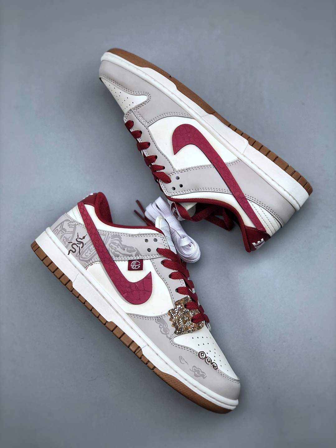Nike Dunk Low Year of the Snake White Grey Burgundy Casual Shoes FB7160-161 9 cmp i1746480826990 2060 0 9