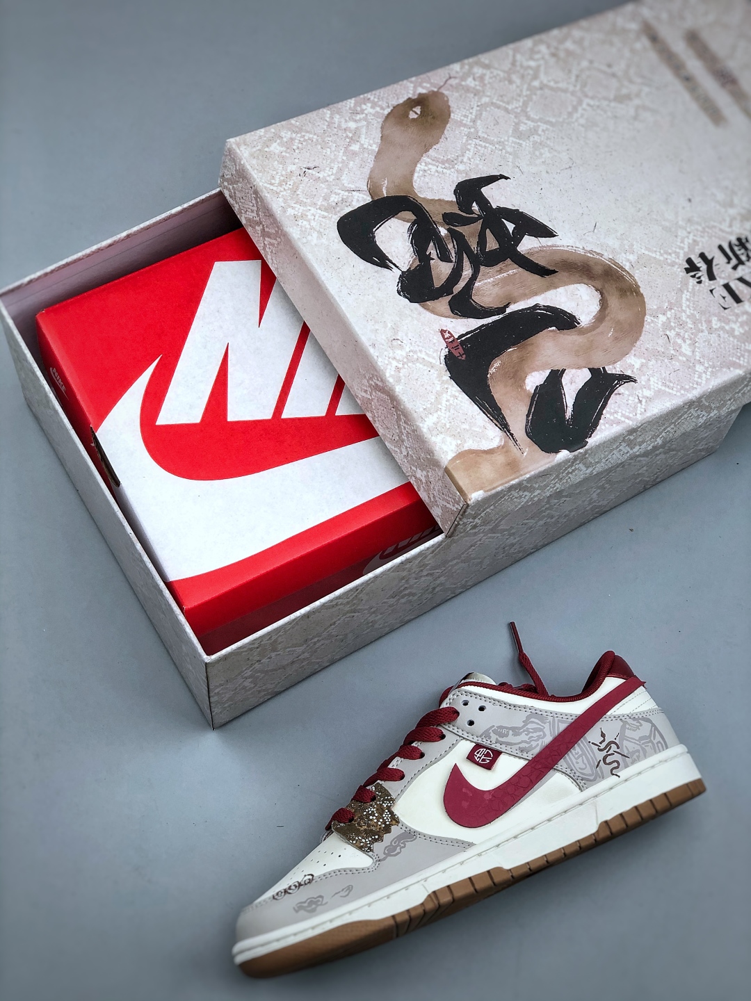Nike Dunk Low Year of the Snake White Grey Burgundy Casual Shoes FB7160-161 3 cmp i1746480826990 3503 0 3