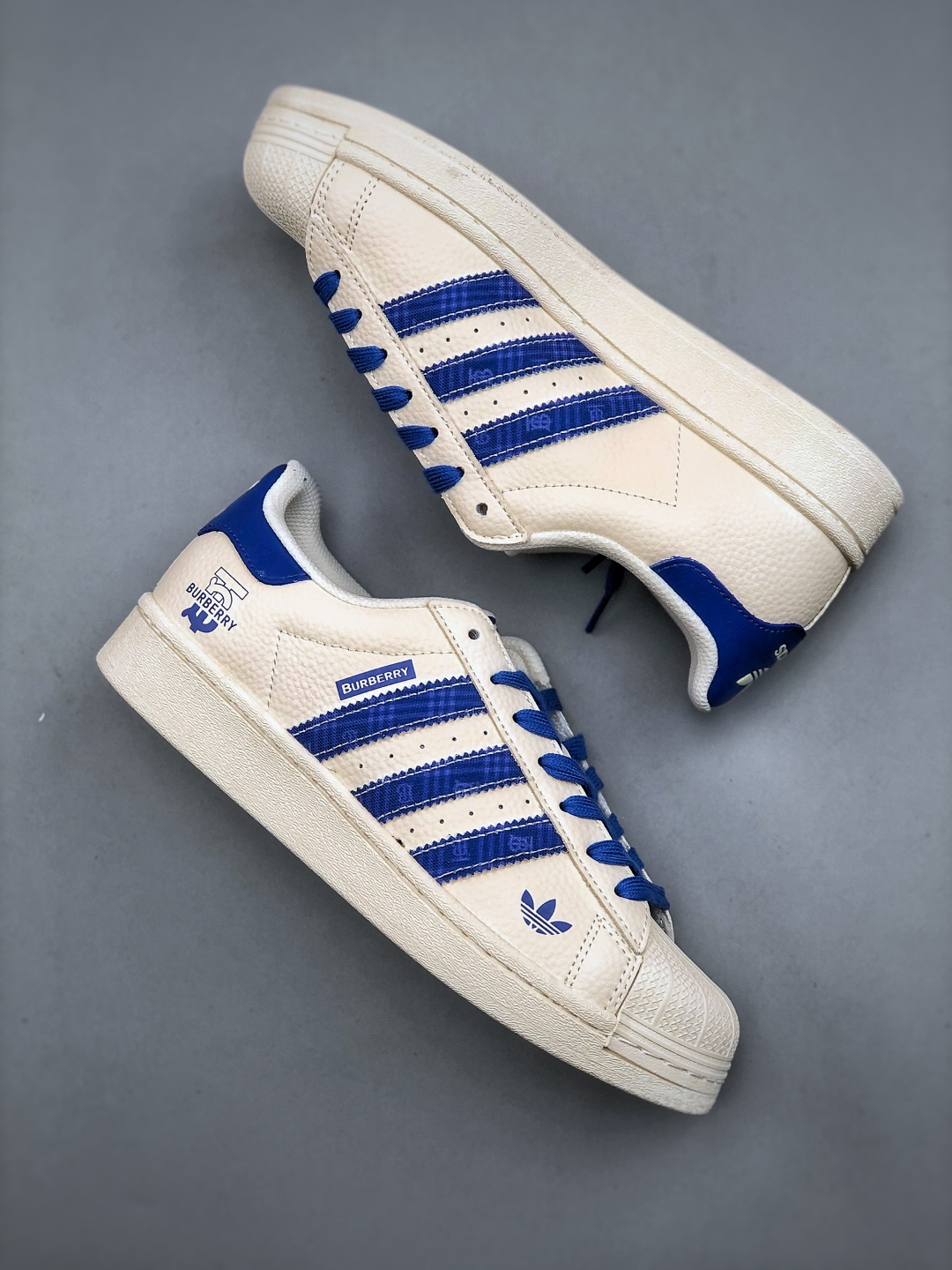Adidas Originals x Burberry Collaboration Superstar Sneakers - White/Blue 10 cmp i1746565138828 4019 0 8