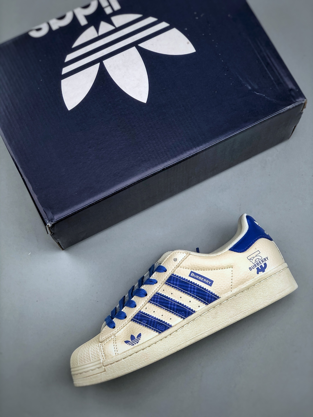 Adidas Originals x Burberry Collaboration Superstar Sneakers - White/Blue 4 cmp i1746565138844 7437 0 2