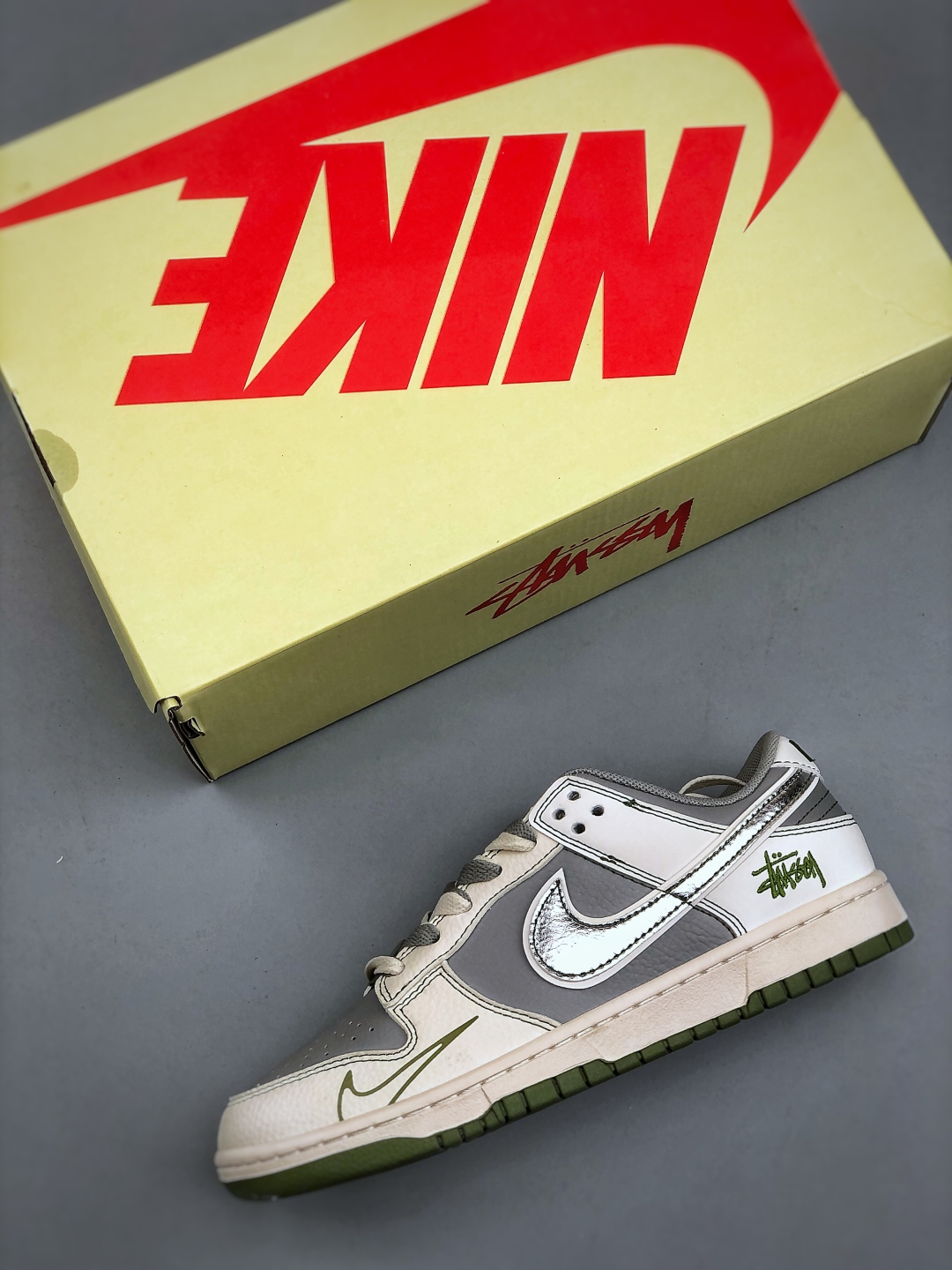 Nike SB Dunk Low x Stussy White Grey Green Silver - Premium Quality 4 cmp i1746565218182 9030 0 2