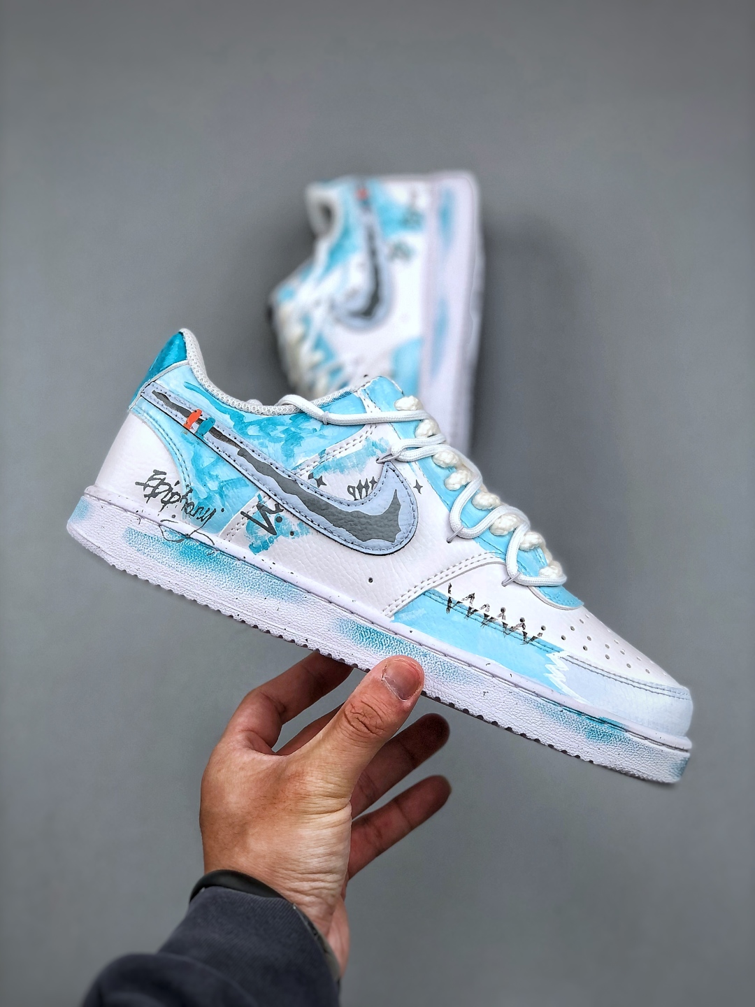 Nike Air Force 1 '07 Low White Blue Graffiti Sneakers DH2987-218 5 cmp i1746650160893 7504 0 3