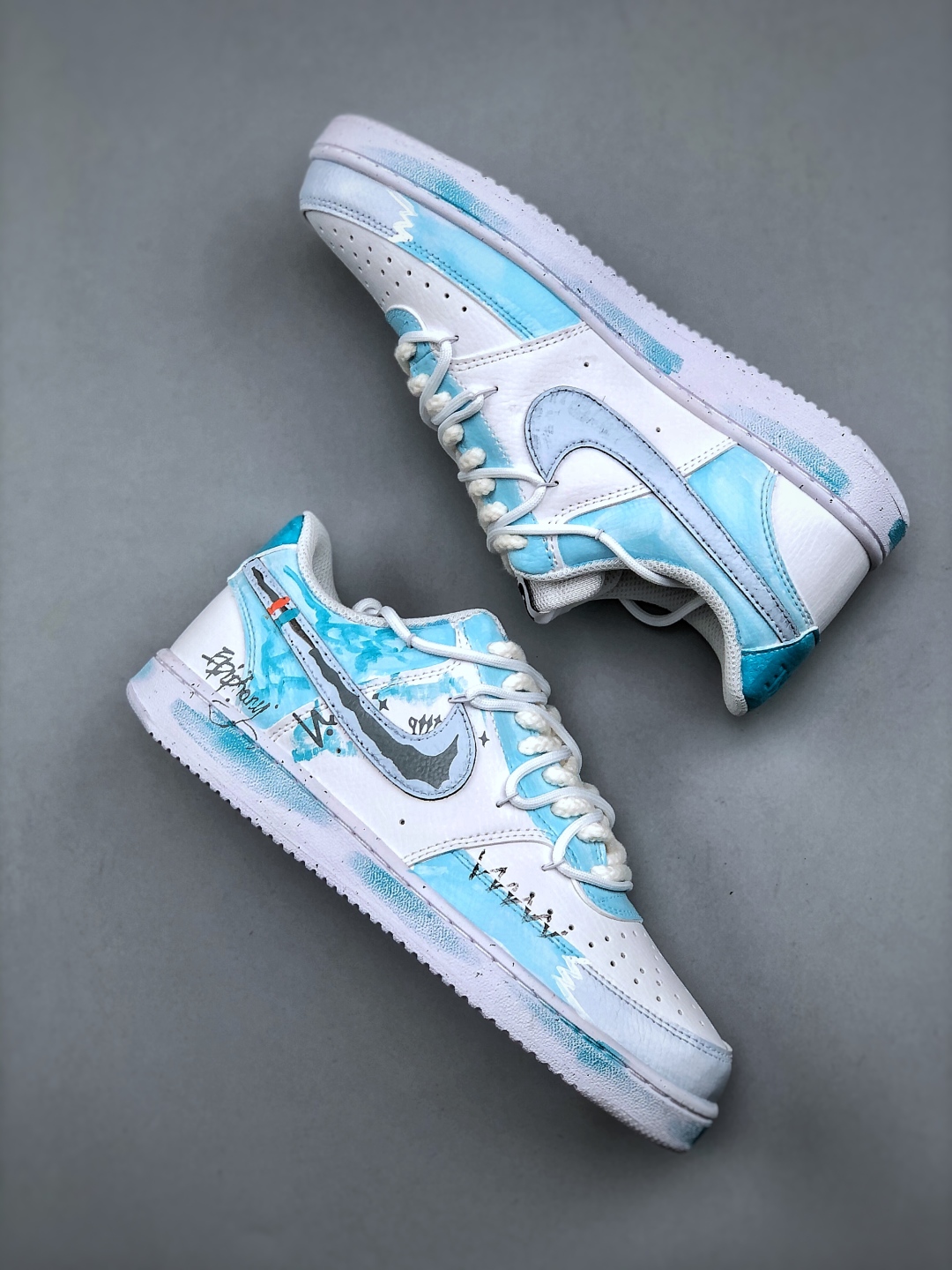 Nike Air Force 1 '07 Low White Blue Graffiti Sneakers DH2987-218 10 cmp i1746650160895 1311 0 8