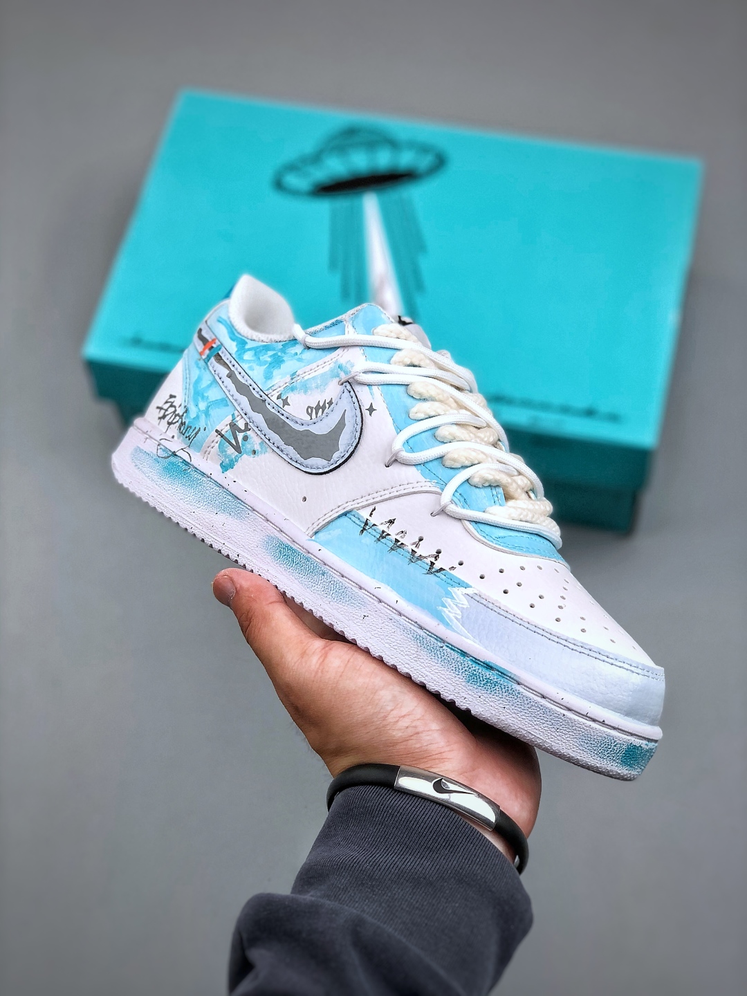 Nike Air Force 1 '07 Low White Blue Graffiti Sneakers DH2987-218 2 cmp i1746650160904 7664 0 0