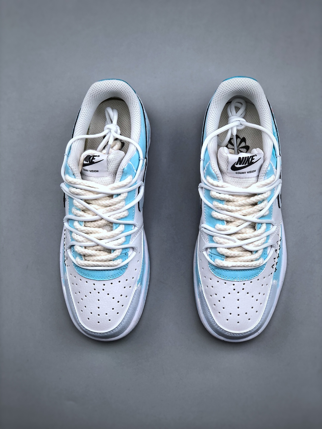 Nike Air Force 1 '07 Low White Blue Graffiti Sneakers DH2987-218 6 cmp i1746650162684 2935 0 4