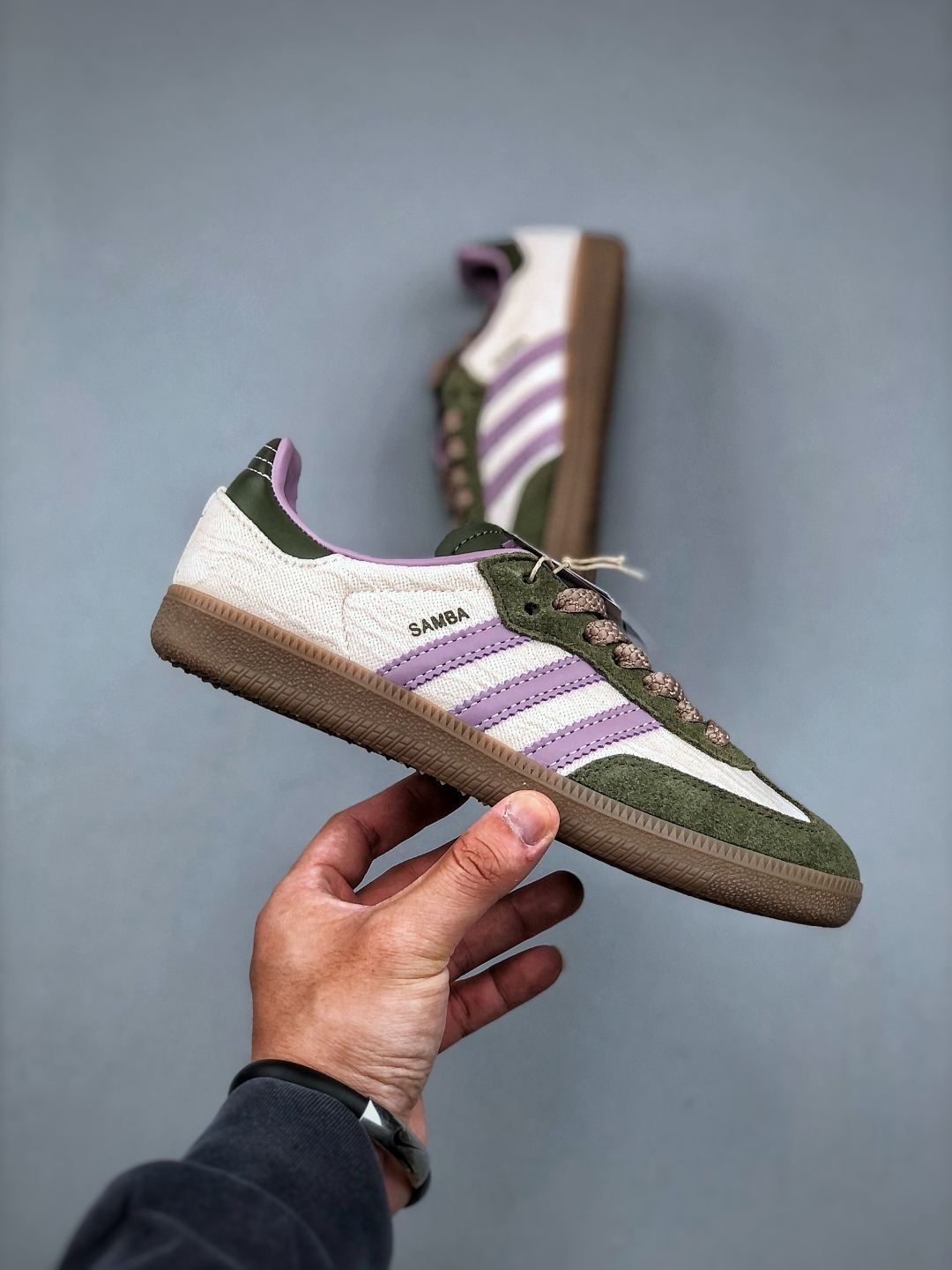 Adidas Samba OG Green Purple Sneakers - Retro Casual Low-Top Shoes 5 cmp i1746650259848 8990 0 3