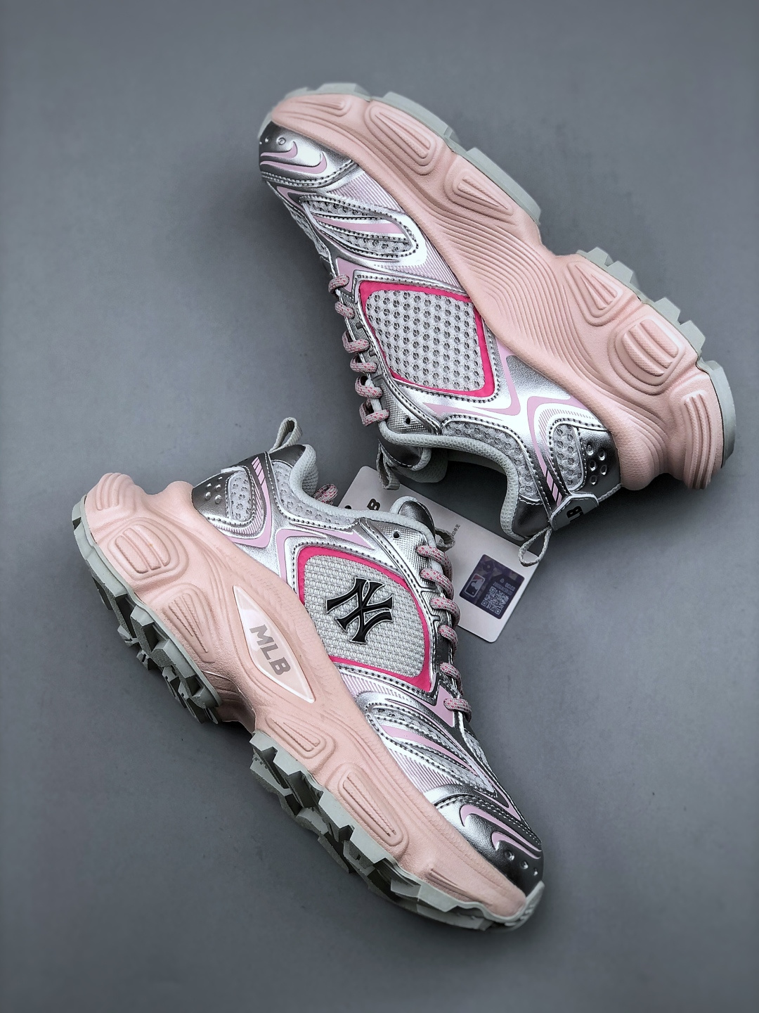 MLB Chunky Sneakers Women's Cyber Fashion Old Dad Shoes - Silver/Pink 10 cmp i1746737386038 1536 0 8
