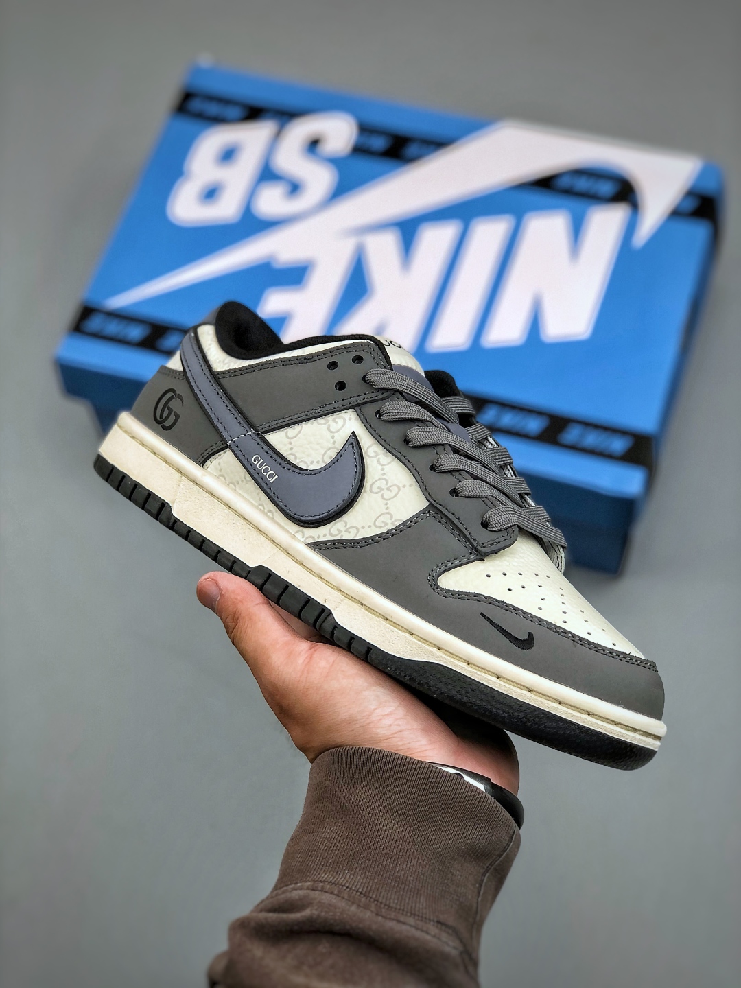 Nike Dunk Low Retro Gucci Custom DIY Sneakers - Gray/White, All Sizes 2 cmp i1746823331836 1602 0 0