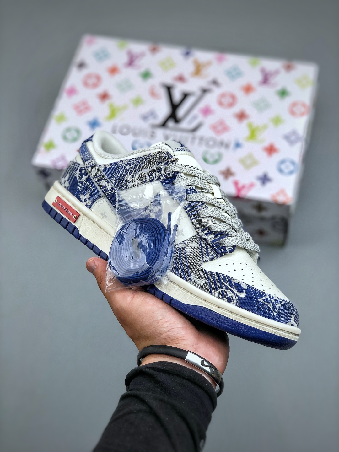 Nike SB Dunk Low Louis Vuitton Blue Denim Sneakers - Premium Custom Edition 2 cmp i1746911233186 3005 0 0
