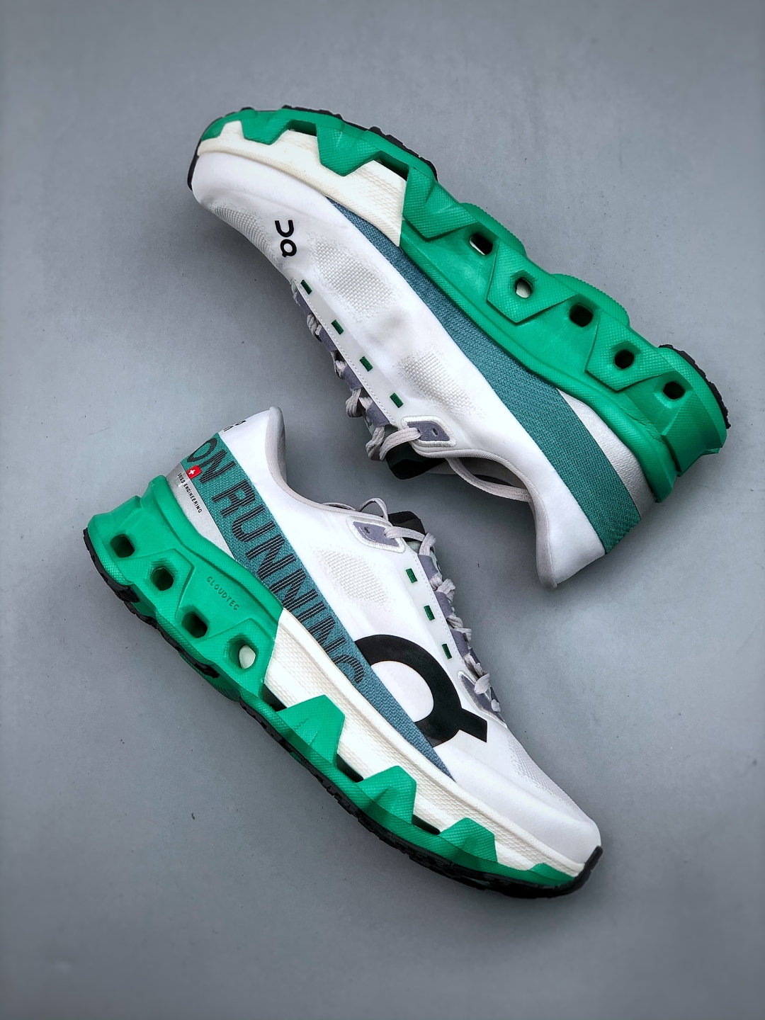 On Cloudmonster Hyper White/Green Running Shoes - Breathable & Lightweight 10 cmp i1746911325278 7869 0 8