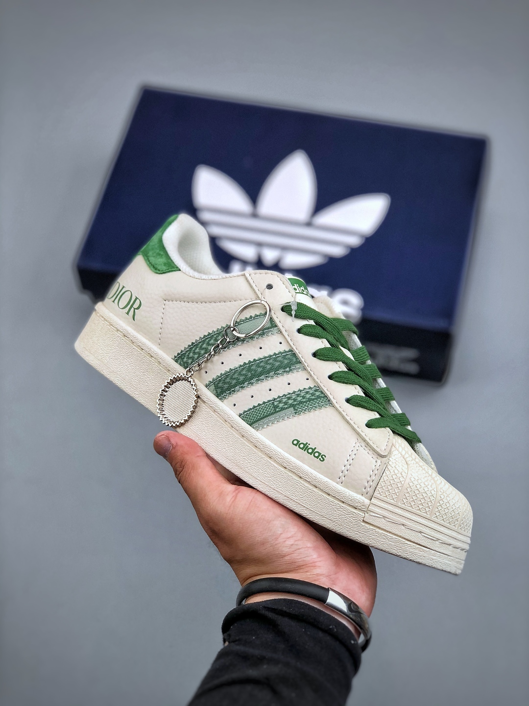 Adidas Originals Superstar Dior Collab White Green Classic Shell Toe Sneakers 2 cmp i1746912204313 459 0 0