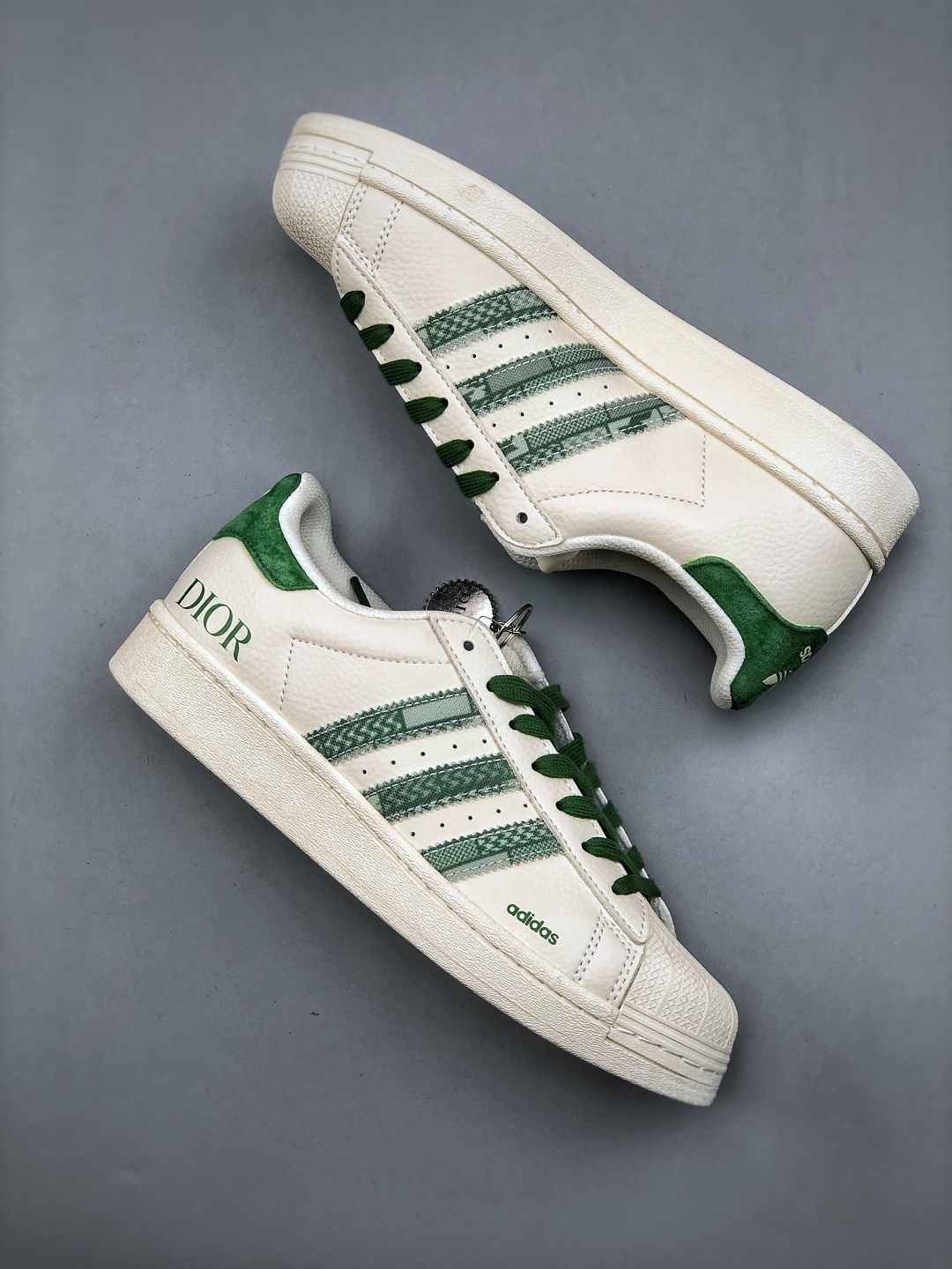 Adidas Originals Superstar Dior Collab White Green Classic Shell Toe Sneakers 10 cmp i1746912206467 6302 0 8