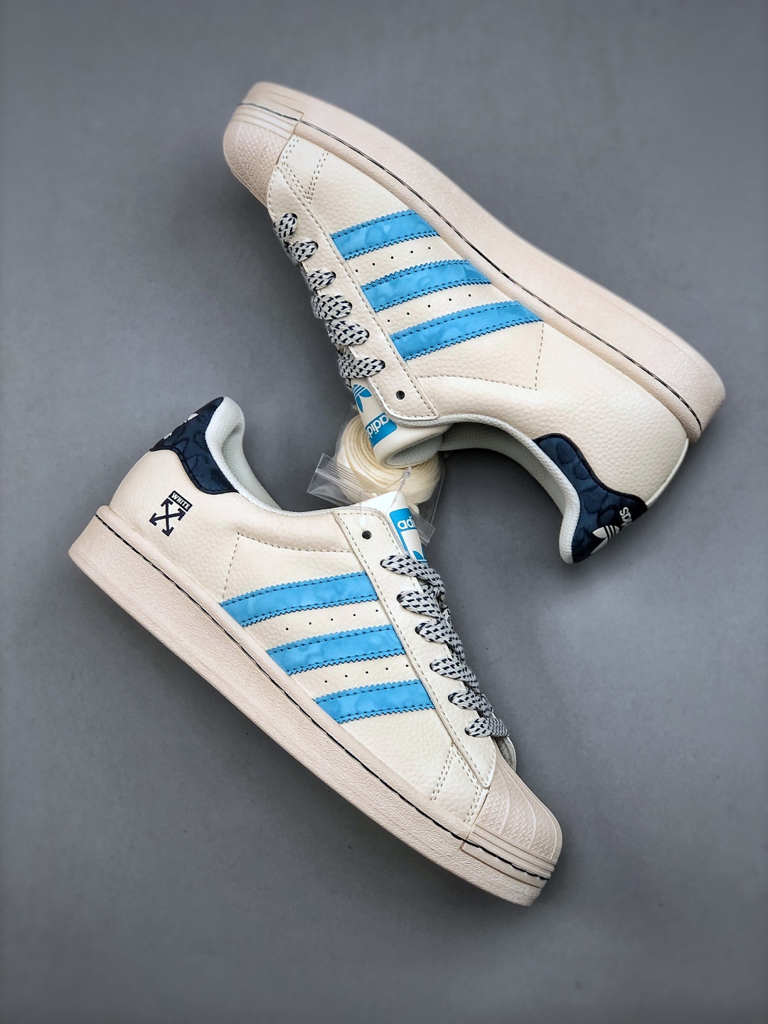 Adidas Originals Superstar x Off-White Blue Accents Premium Leather Sneakers 10 cmp i1747084709600 1965 0 8