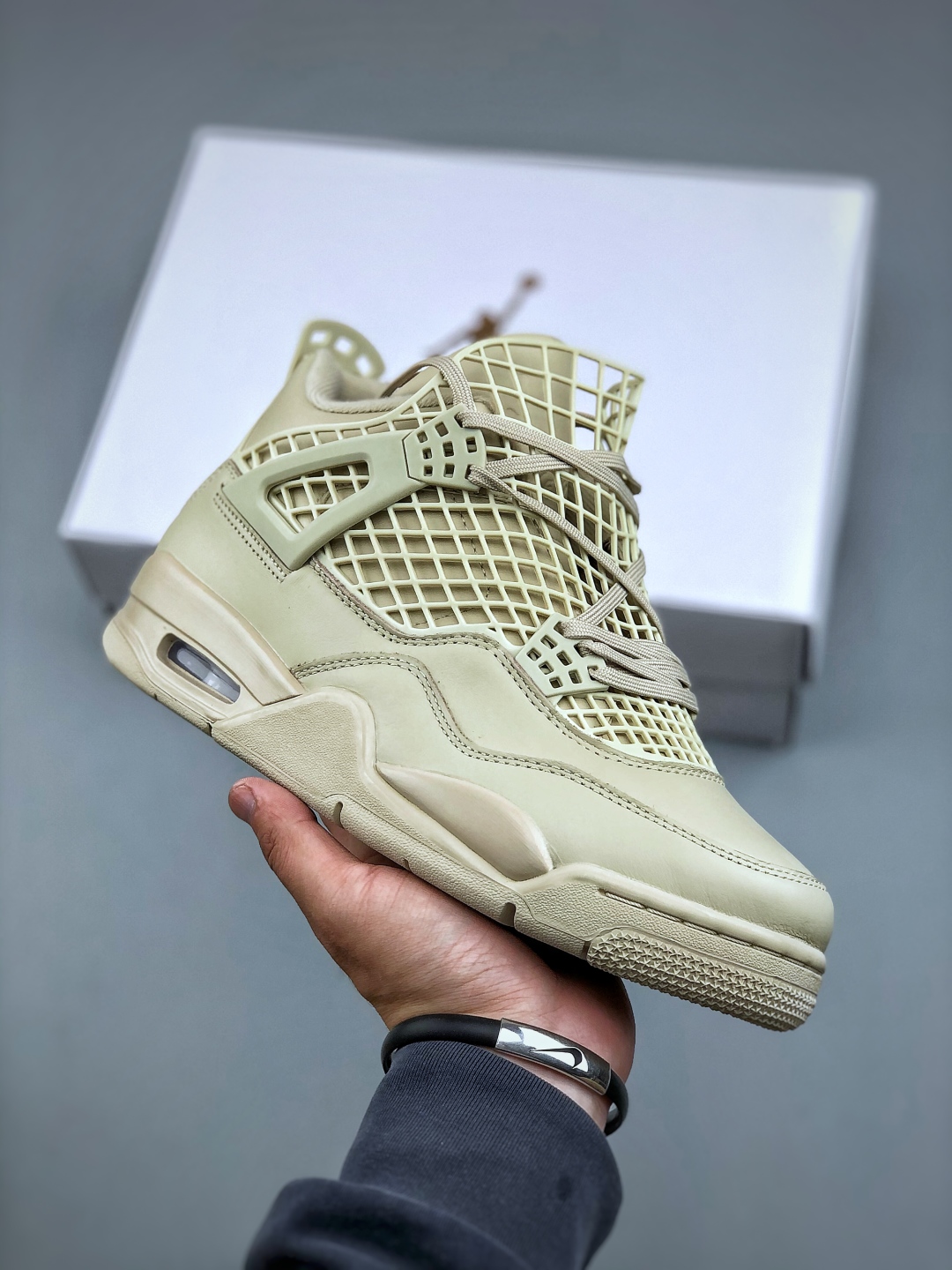 Air Jordan 4 Retro FN7251-200 Basketball Shoes in Beige Woven Design 2 cmp i1747084785753 8005 0 0