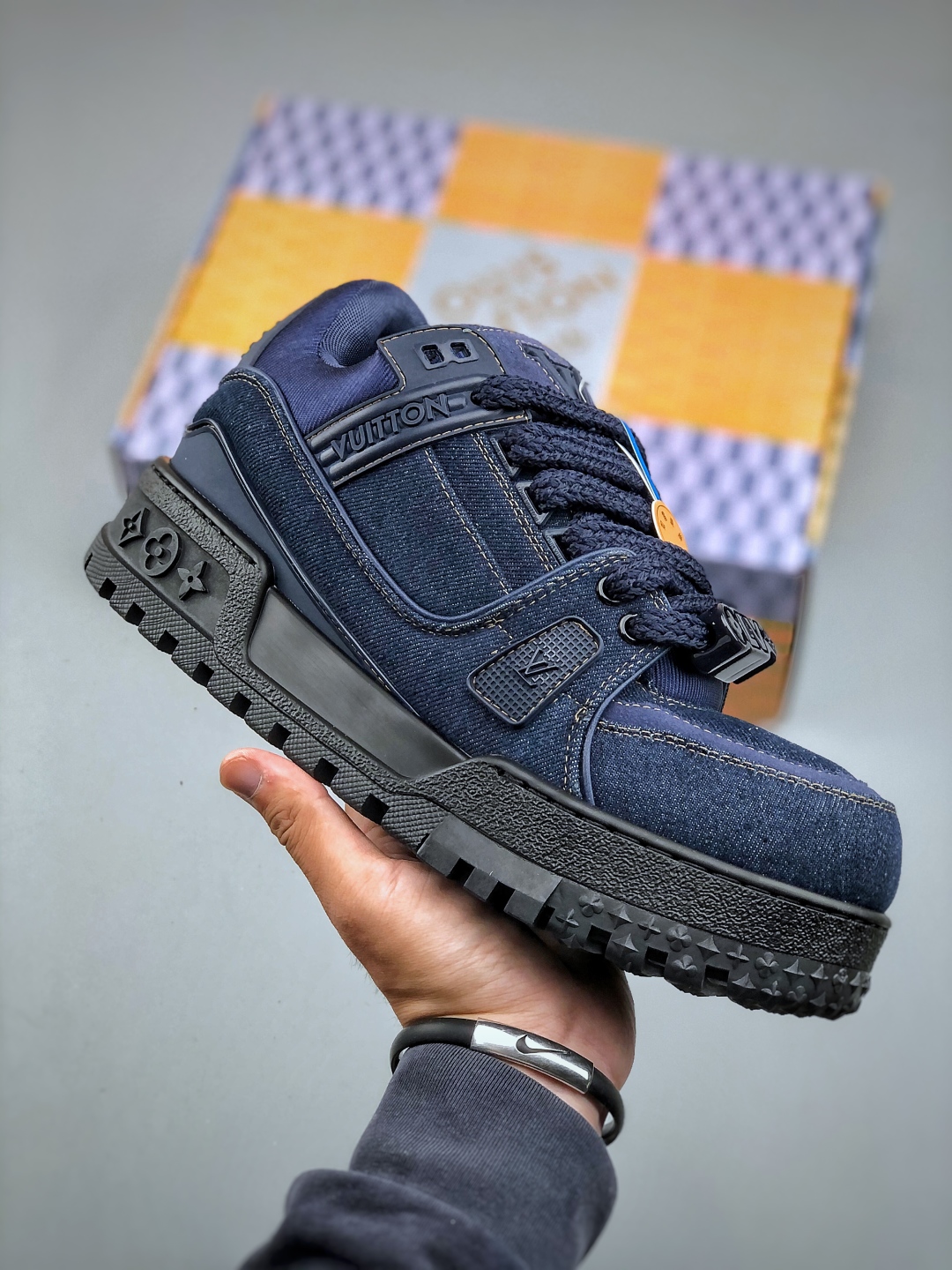 LV-路易-威登trainer 2025走秀意大利进口小牛皮拼接