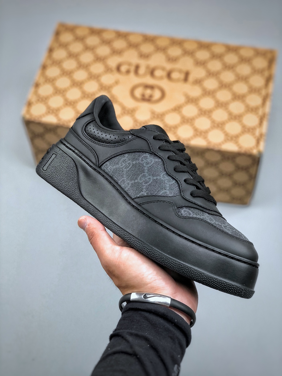 Gucci2025全新升级版GG情侣款厚底鞋饼干鞋小白鞋运动鞋平板鞋