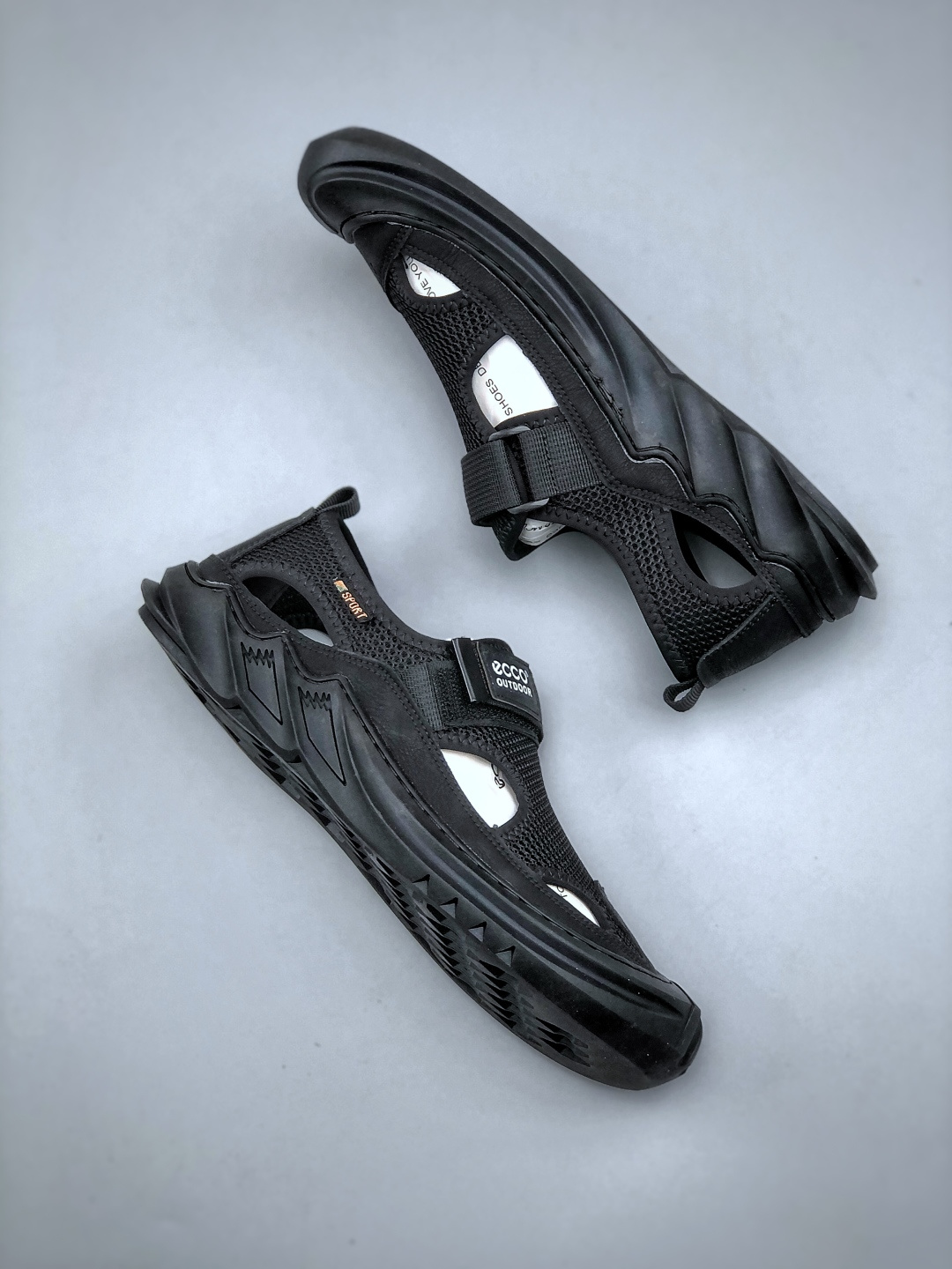 2025最新款 新一代ecco广东大厂 钢印版本 透气洞洞鞋软底软面一脚蹬镂空休闲运动鞋男士网面鞋