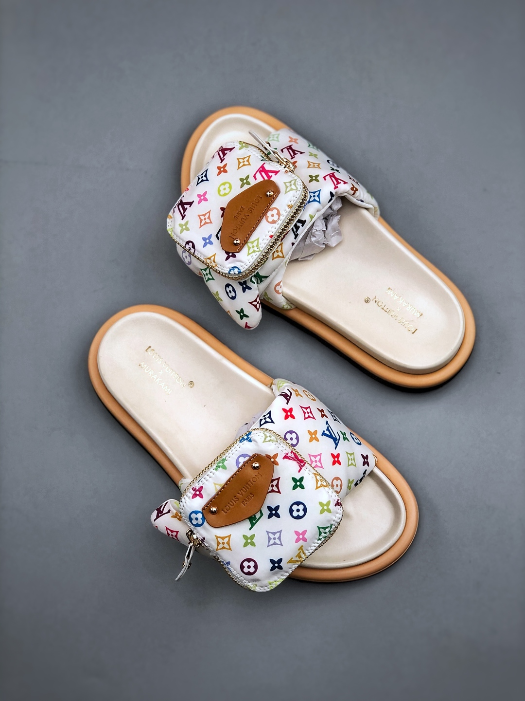 Louis Vuitton Monogram White Leather Sandals Women's Platform Slides 9 cmp i1749152748608 1418 0 8