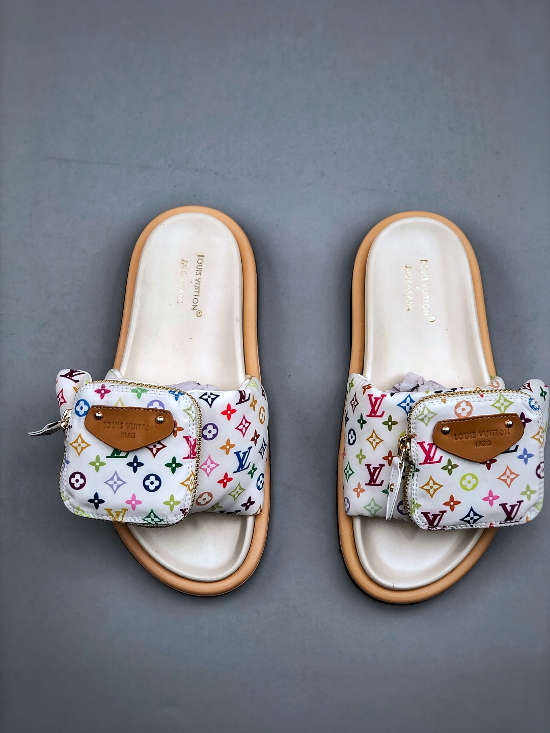 Louis Vuitton Monogram White Leather Sandals Women's Platform Slides 5 cmp i1749152748609 5471 0 4